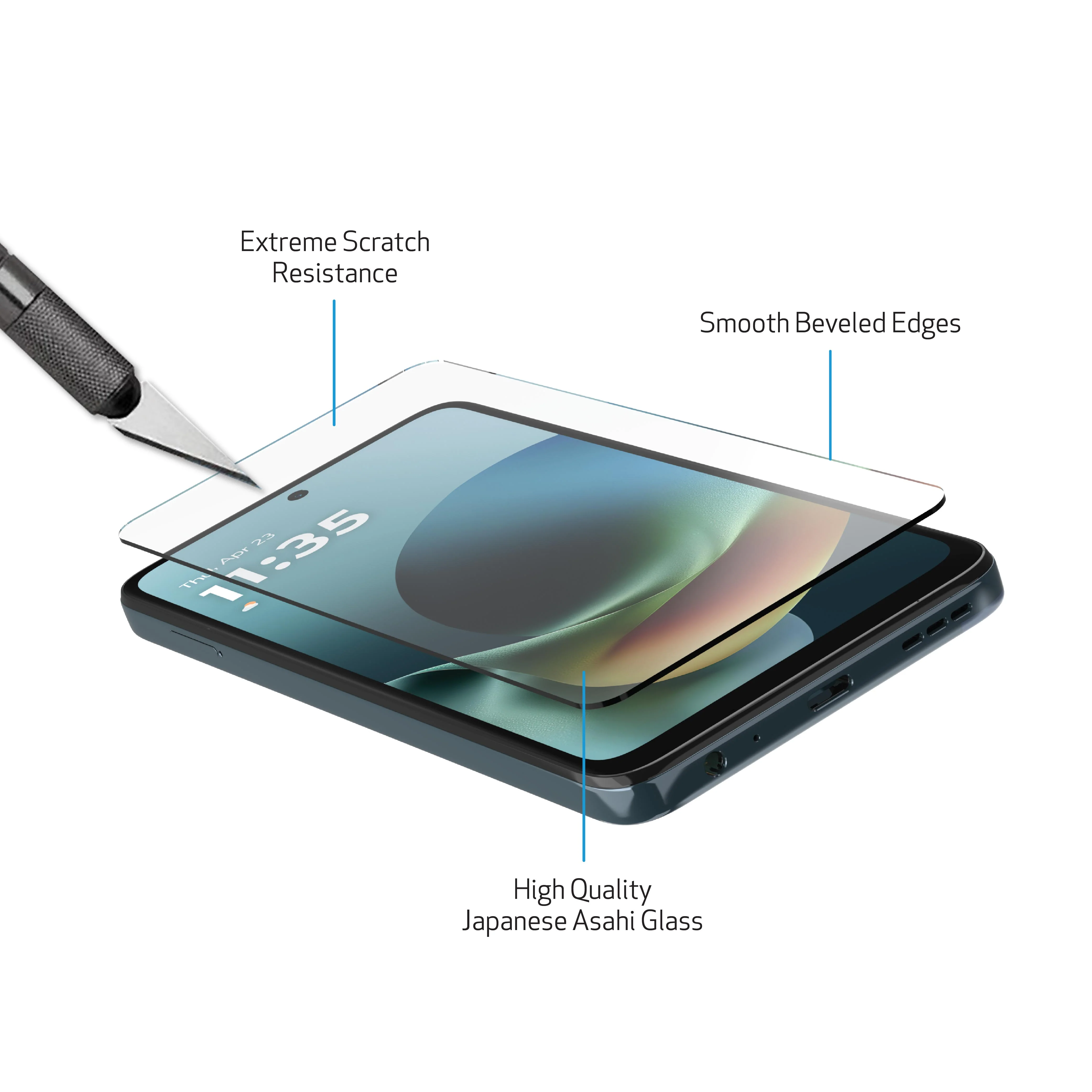 DuraGlass Tempered Glass Screen Protector with Quick Installation Tray for Motorola moto g PLAY (2026) - Image 3