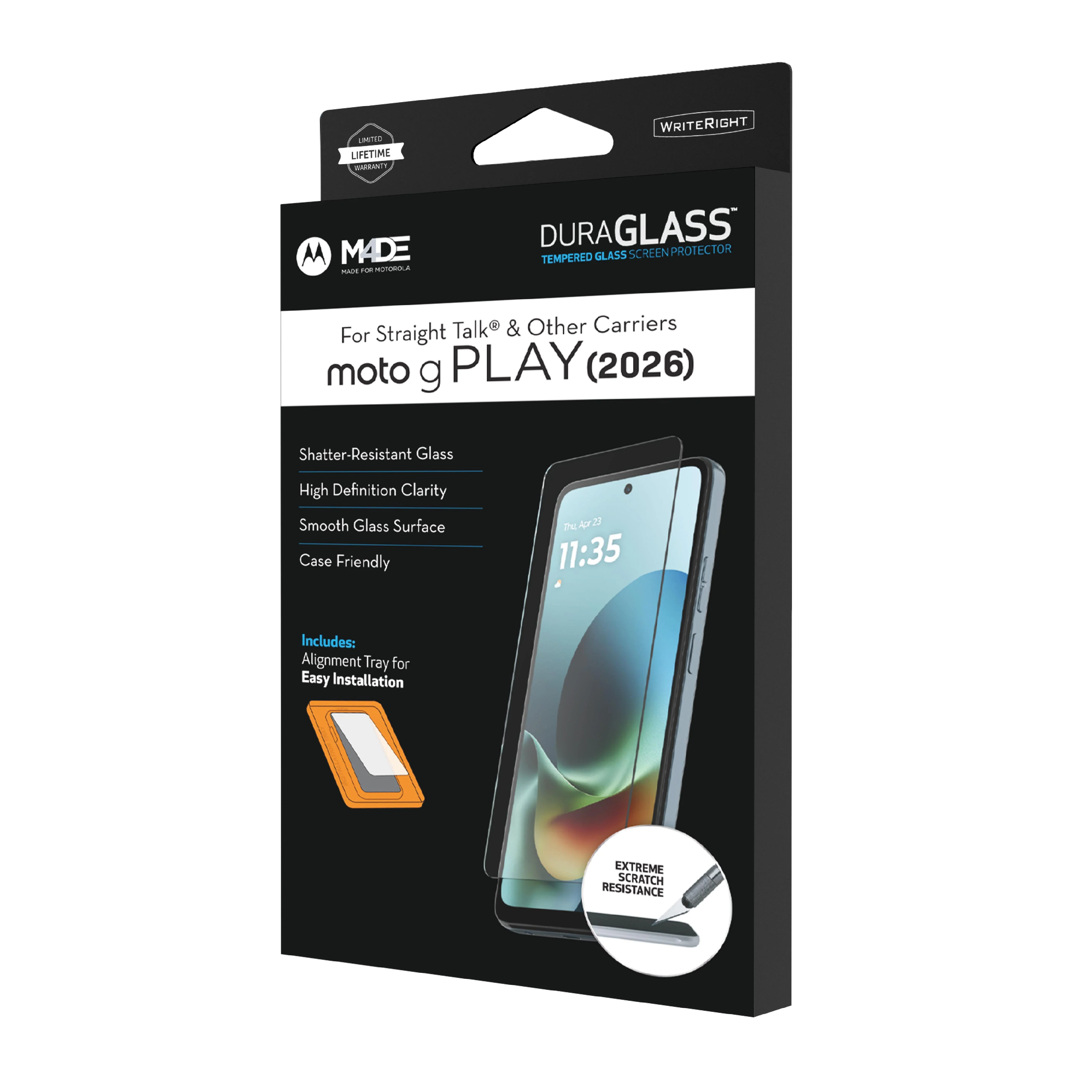 DuraGlass Tempered Glass Screen Protector with Quick Installation Tray for Motorola moto g PLAY (2026) - Image 6
