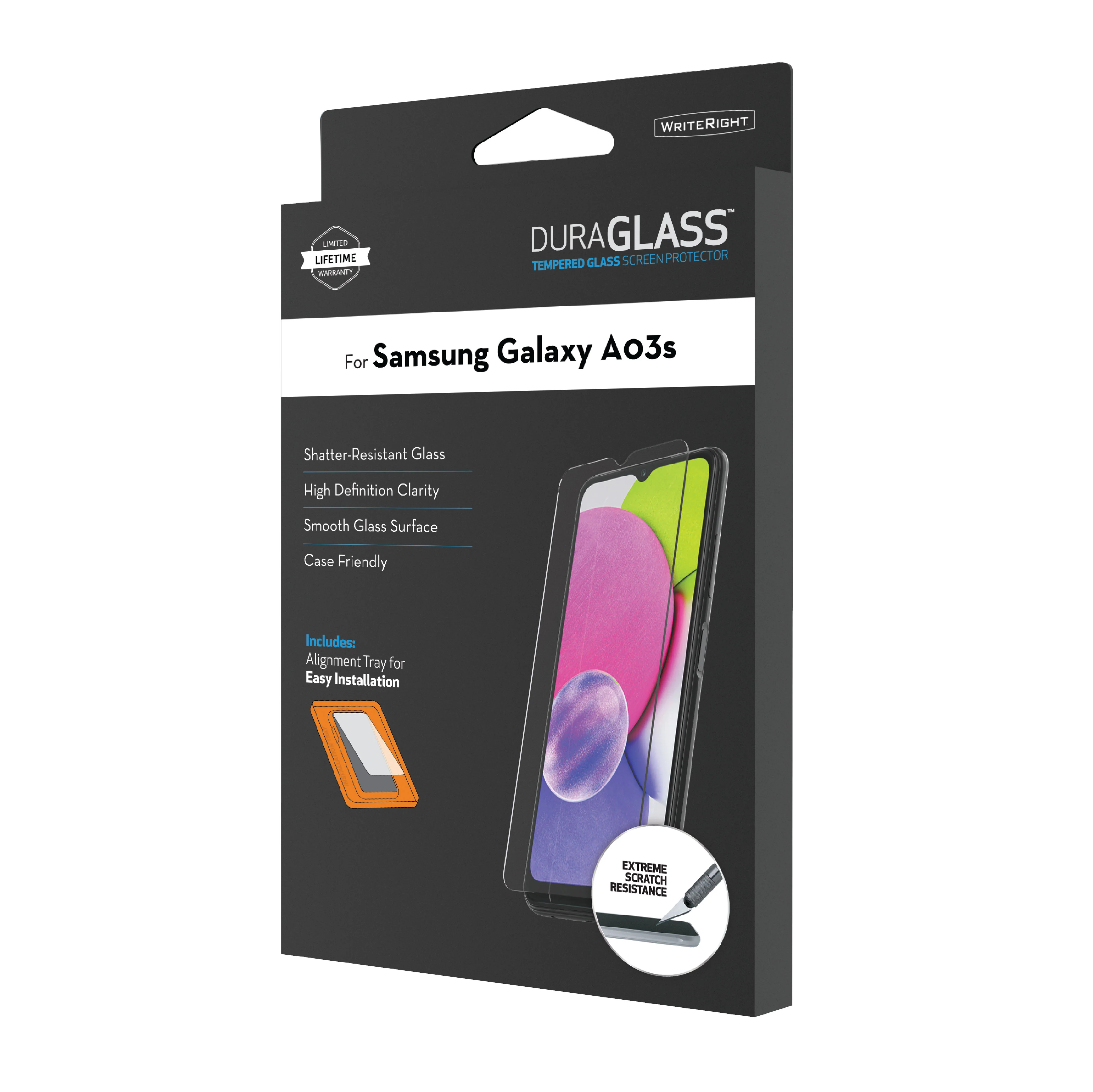 DuraGlass Tempered Glass Screen Protector with Quick Installation Tray for Samsung Galaxy A03s - Image 5