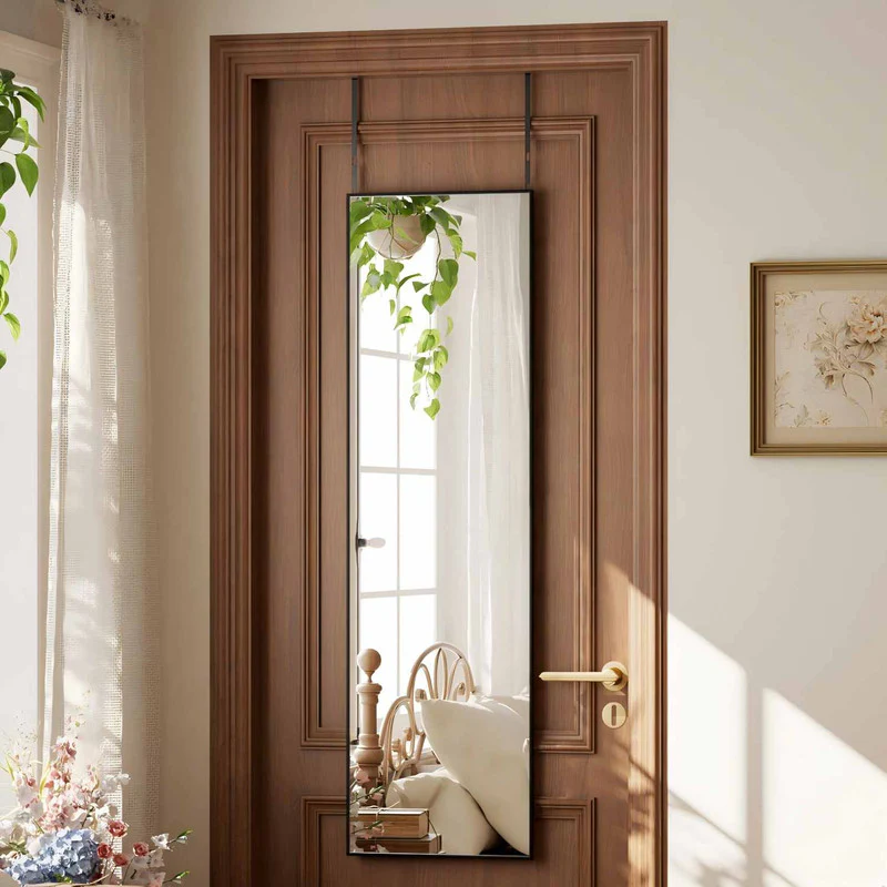 Easy4Home 48"x14" Full Length Door Mirror Wall Mounted Hanging Mirror with Metal Frame, Black - Image 6