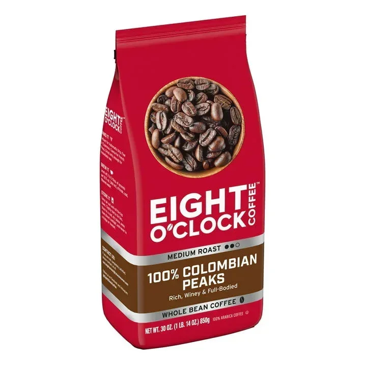 Eight O'Clock Coffee Medium Roast Whole Bean 100% Colombian Peaks Coffee 30 oz - Image 2