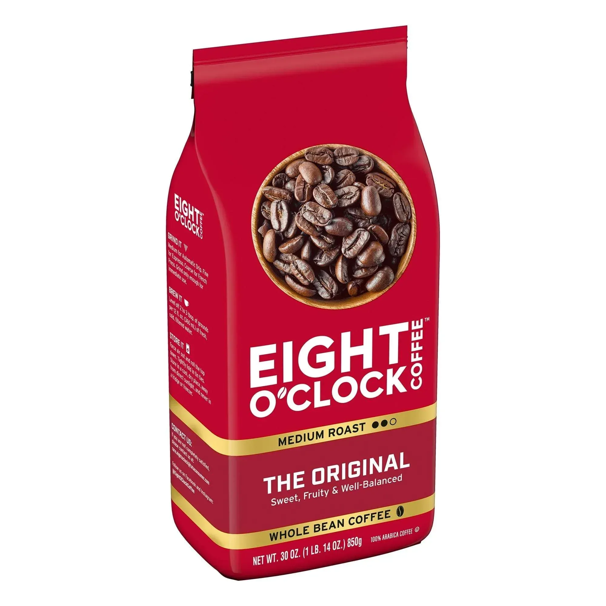 Eight O'Clock The Original, Medium Roast, Whole Bean Coffee 30oz - Image 2