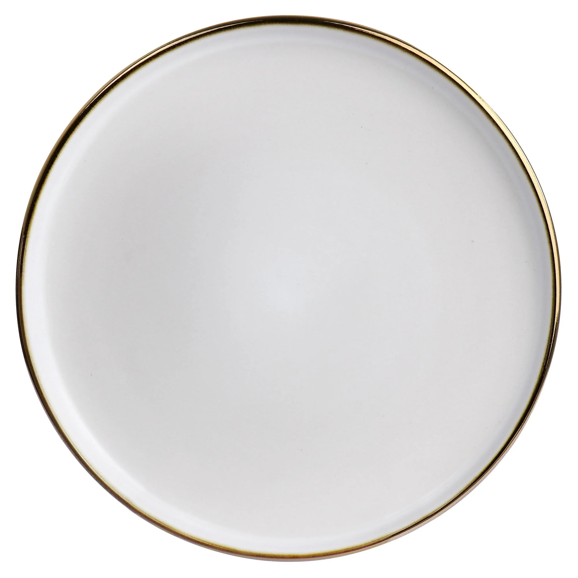 Elama Arthur 6 Piece Stoneware Salad Plate Set in Matt White with Gold Rim - Image 4