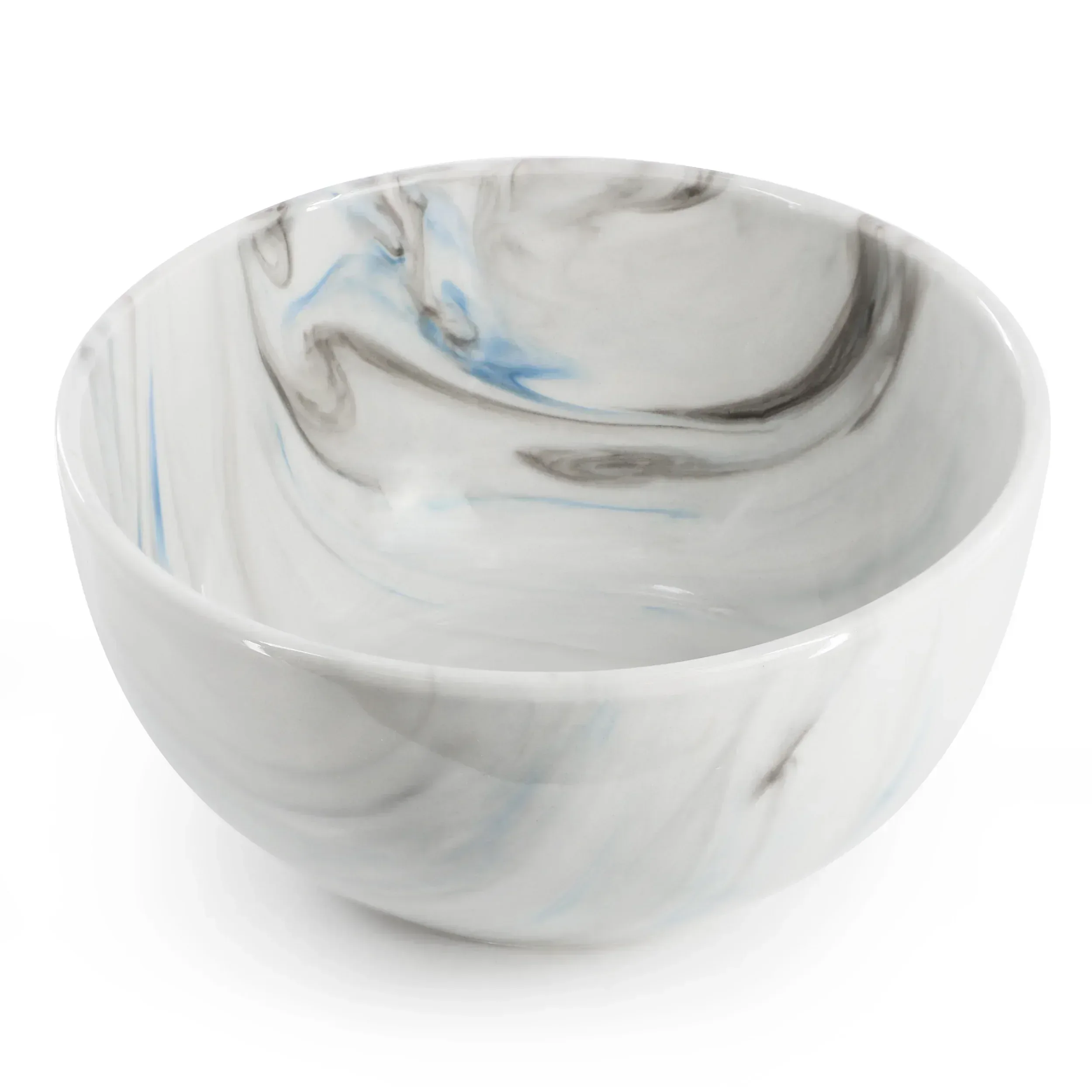 Elama Fine Marble 16 Piece Porcelain Dinnerware Set in Blue and Gray, Service for 4 - Image 4