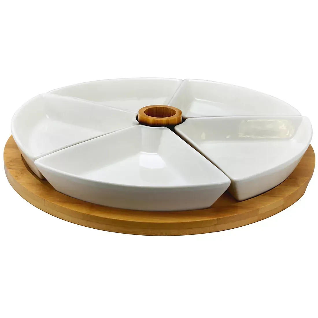 Elama Lazy Susan Serving Tray with Serving Bowls - Image 2
