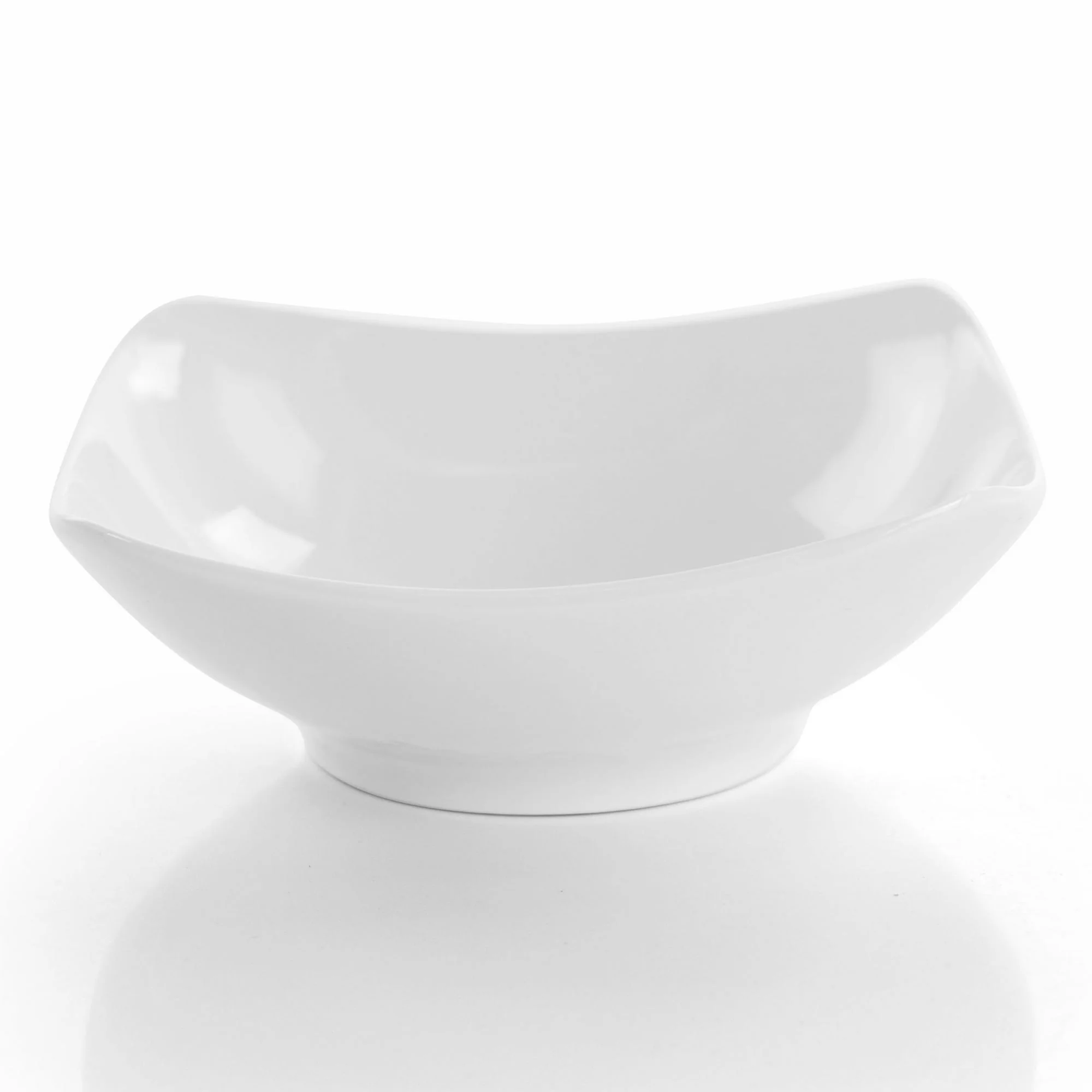 Elama Newman 18 Piece Square Porcelain Dinnerware Set in White - Image 3