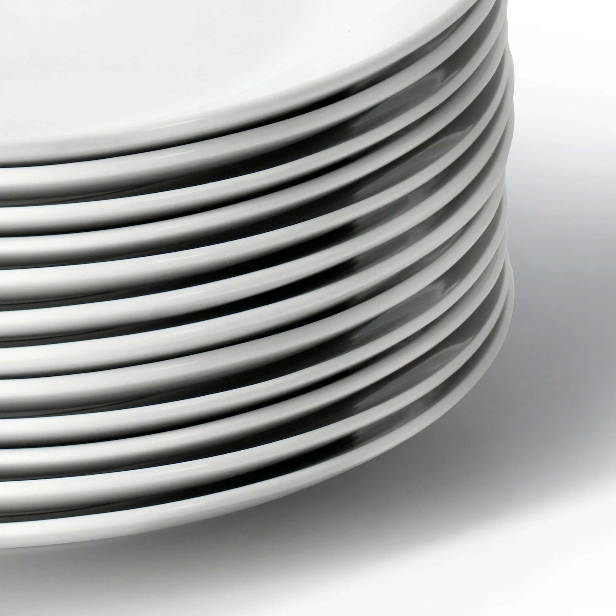 Elama Professional Kitchen 12 Piece Porcelain Round Dinner Plate Set in White - Image 5
