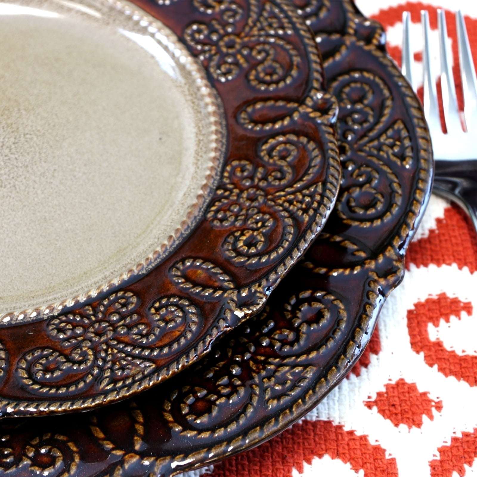 Elama Salia 16 Piece Textures Stoneware Dinnerware Set - Image 3