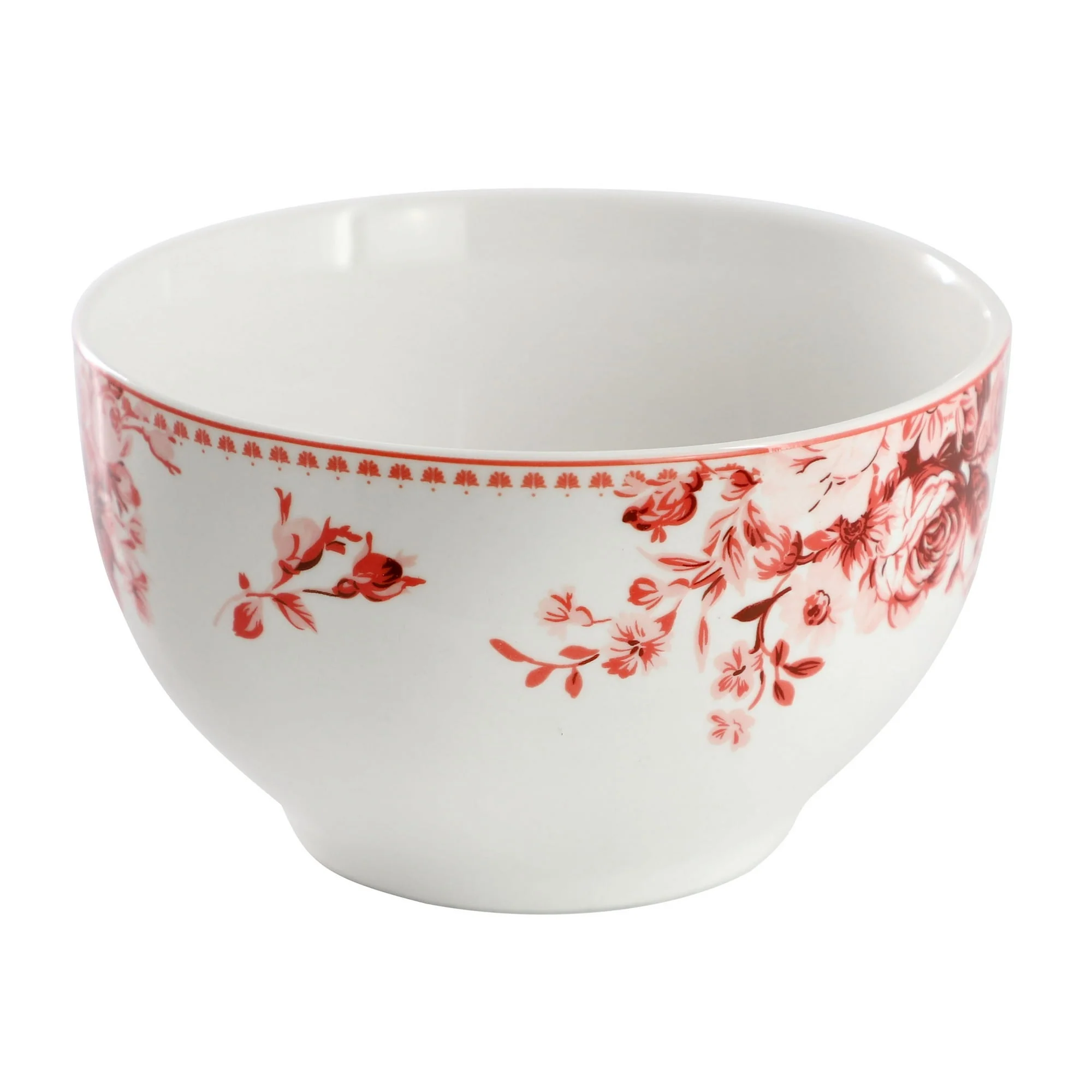 Elama Traditional Red Rose 16 Piece Stoneware Dinnerware Set - Image 5