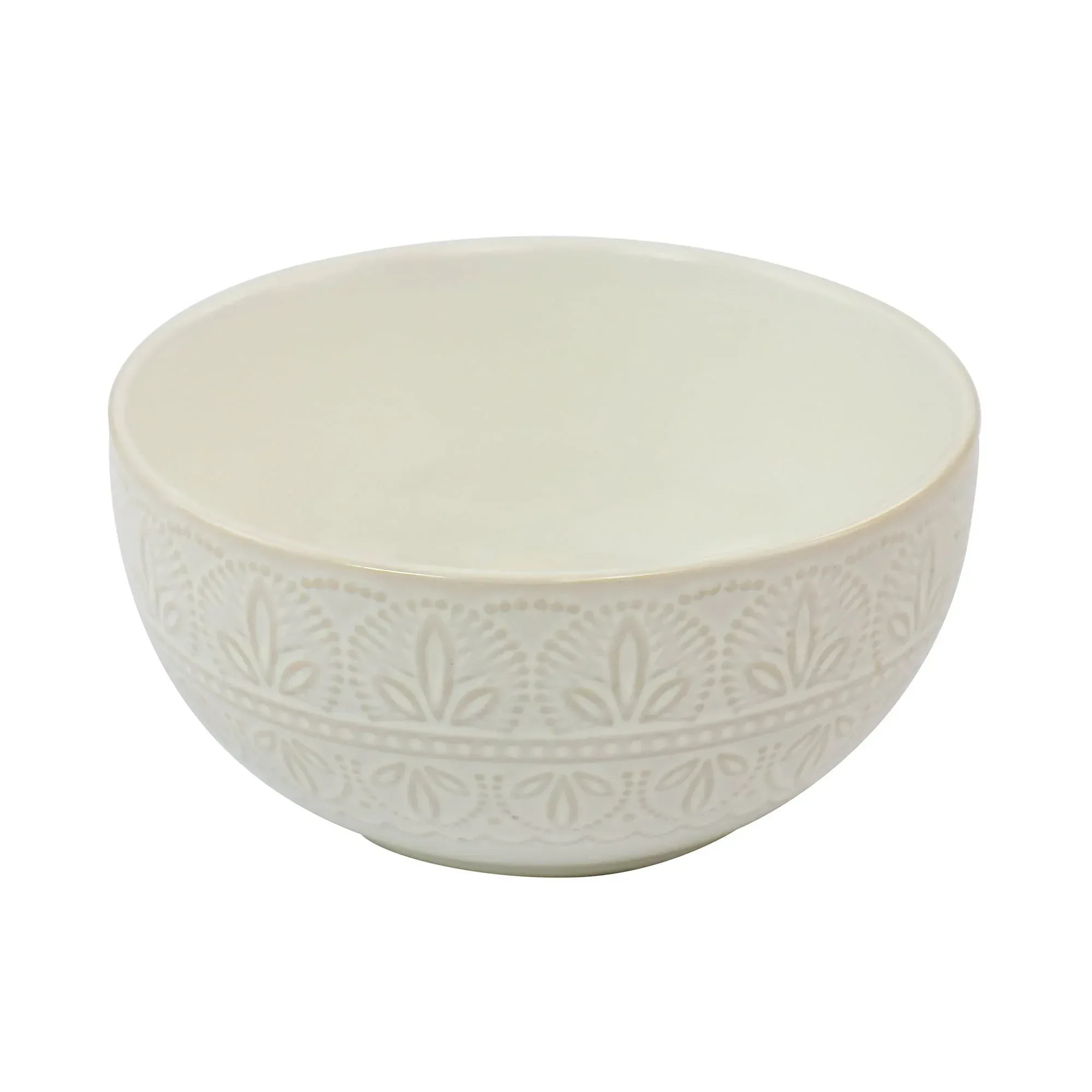 Elama White Lace 16 Piece Luxurious Stoneware Dinnerware with Complete Setting for 4 - Image 5