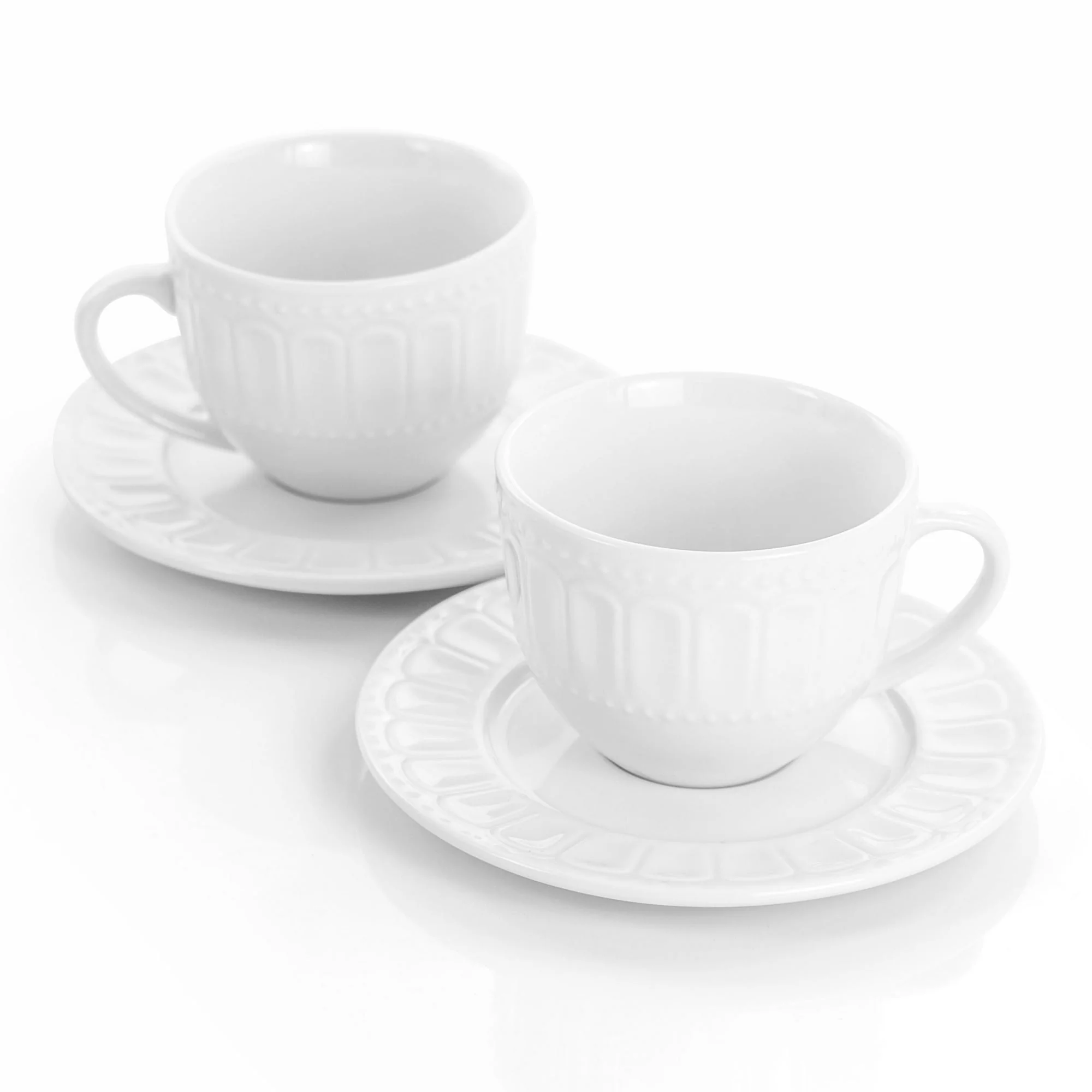 Elama White Solid Print Ceramic Mug Set of 6 - Image 2