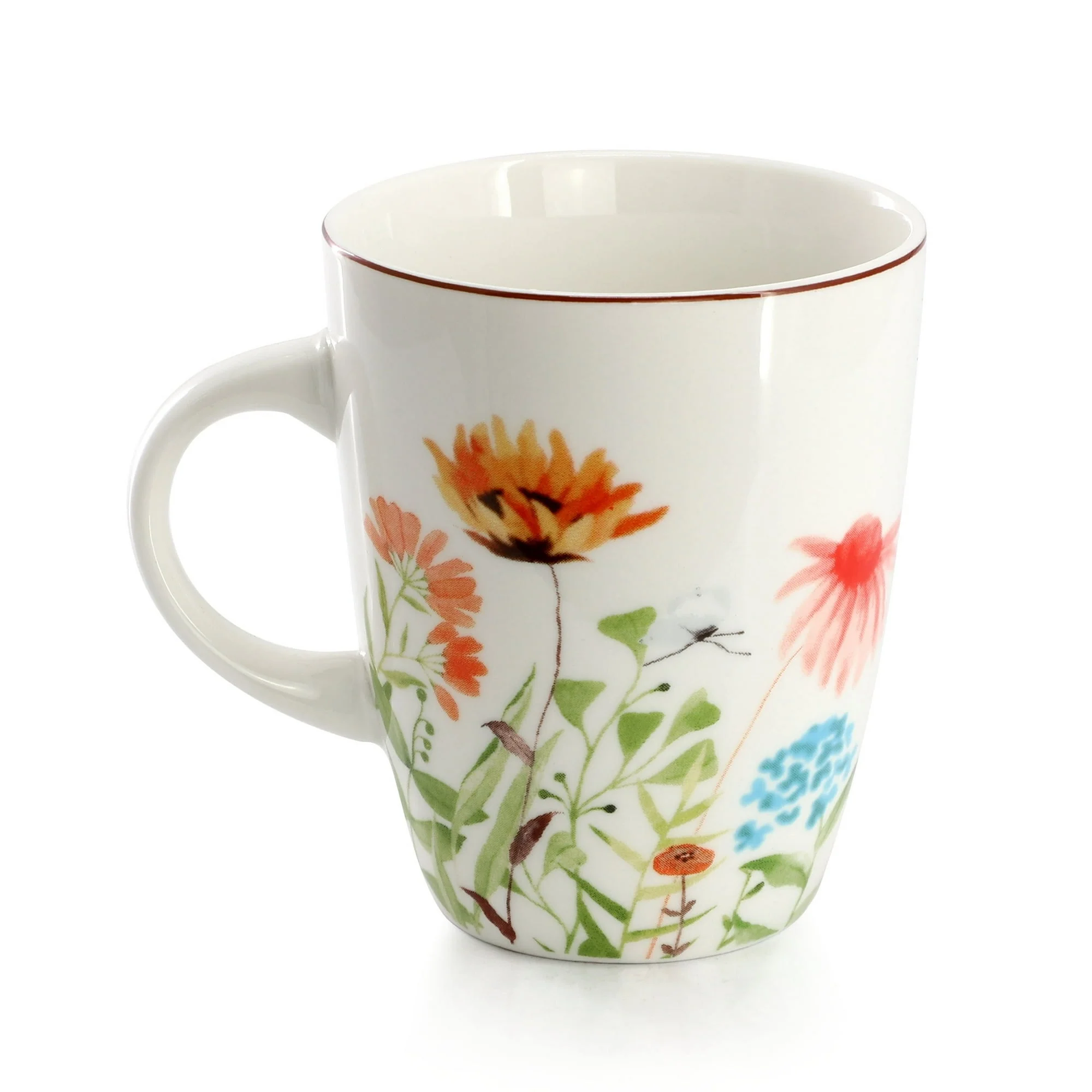 Elama Wildflower Meadow 16 Piece Stoneware Dinnerware Set in White and Multi - Image 2