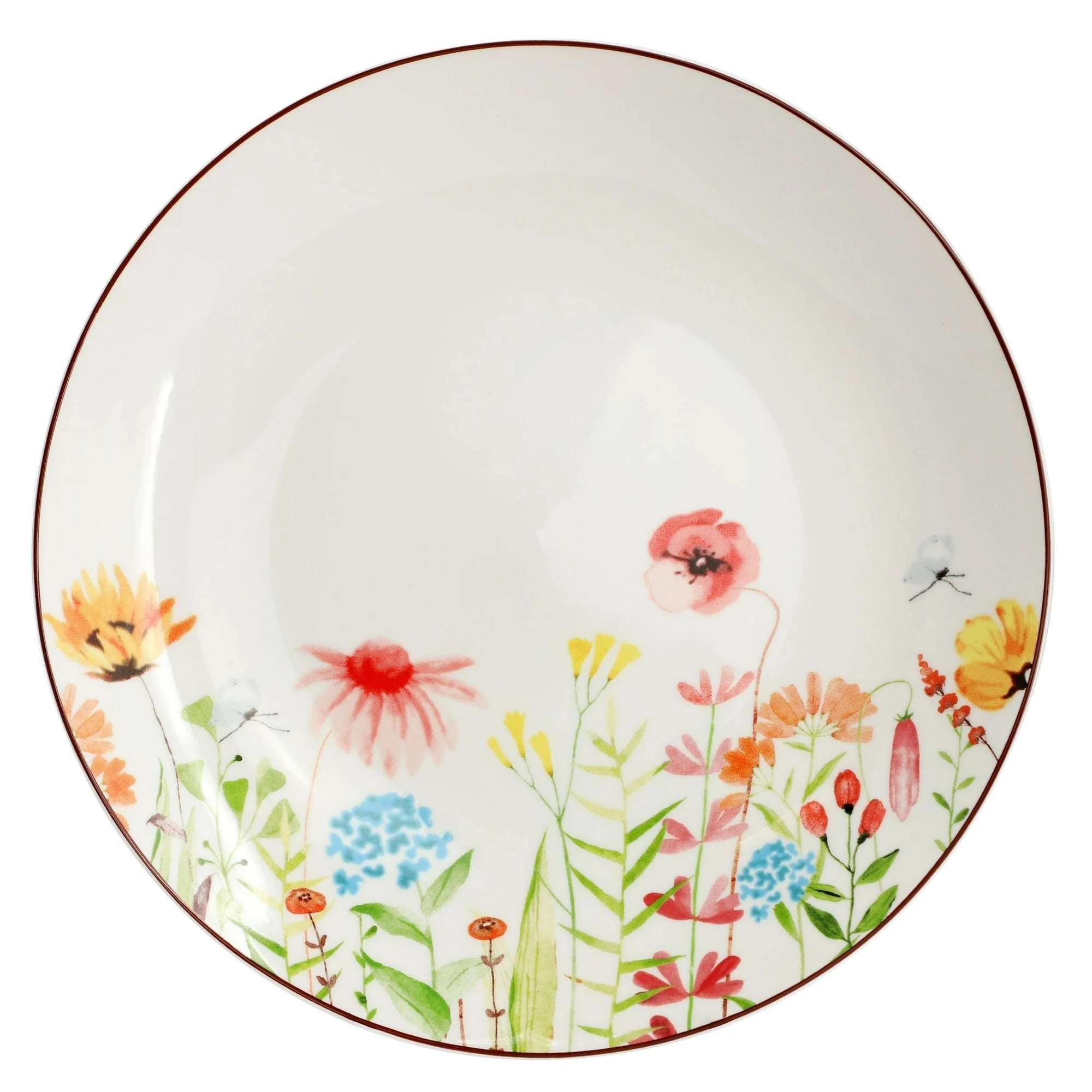 Elama Wildflower Meadow 16 Piece Stoneware Dinnerware Set in White and Multi - Image 4