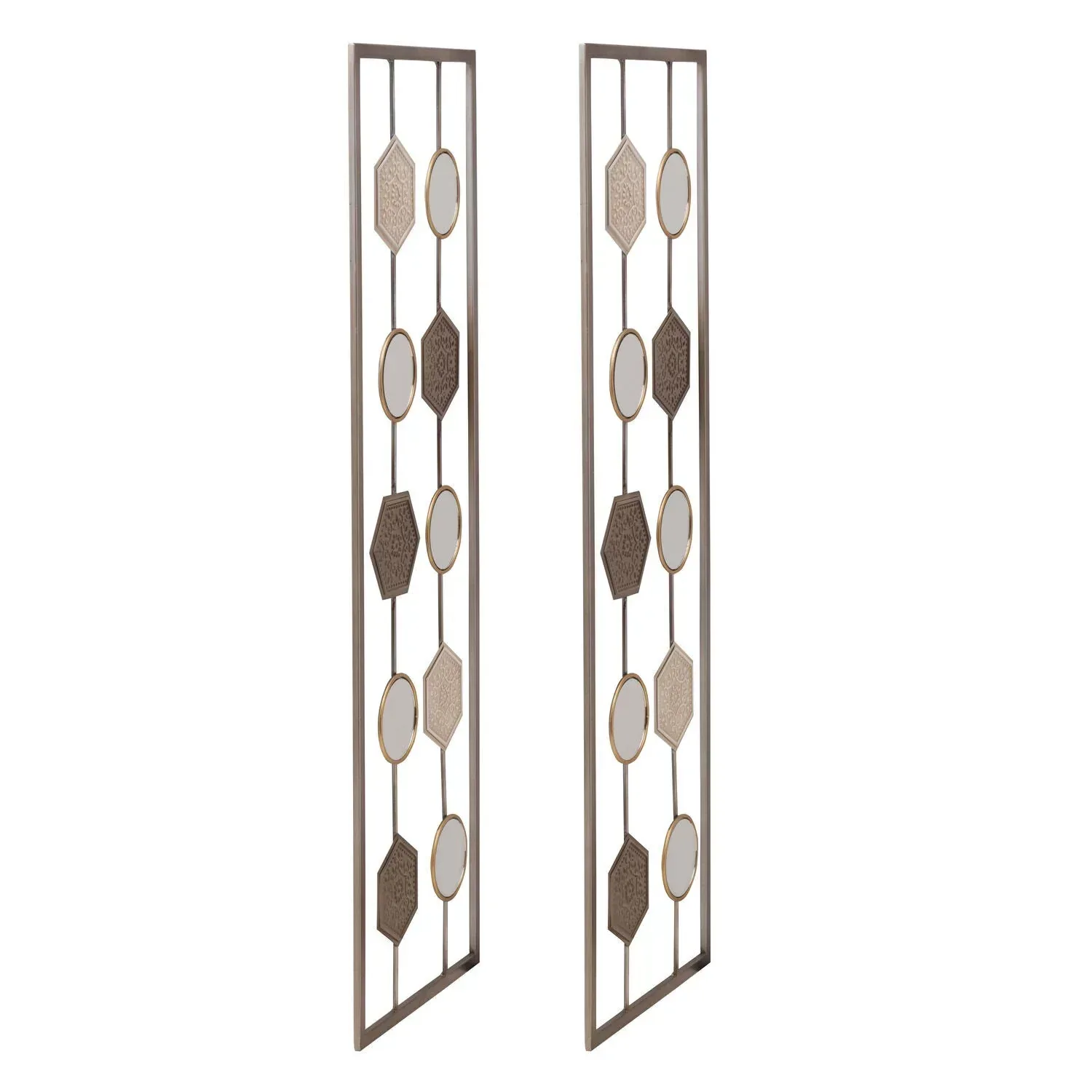 Elements Set of 2 Metal Geometric Wall Décor Panels - Image 5