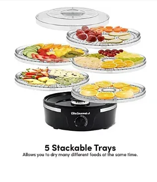 Elite Gourmet 5-Tier Digital Food Dehydrator - Black - Image 2
