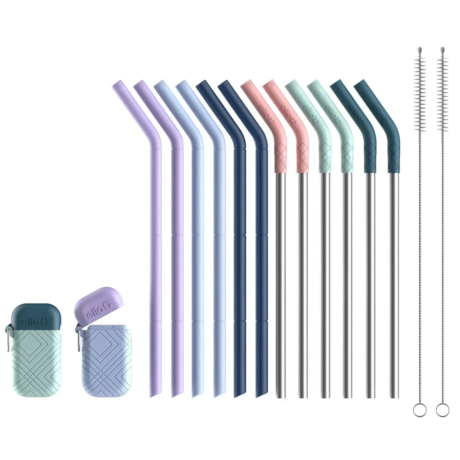 Ello 16-Piece Reusable Straw Set with Cleaning Brush - Image 2