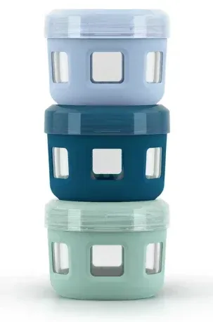 Ello Duraglass Reusable Glass Condiment Containers with Leak Proof Plastic Lid, 4 oz, Set of 3 - Image 3