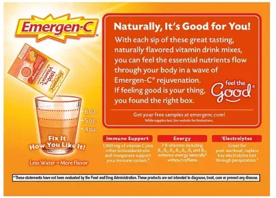 Emergen-C Drink Mix Variety Pack, Super Orange, Raspberry & Tangerine (29.1 oz., 90 ct.) - Image 3
