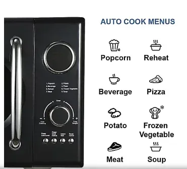 Emerson Retro 0.9 cu. ft. 800W Microwave Oven with Grill - Black - Image 2