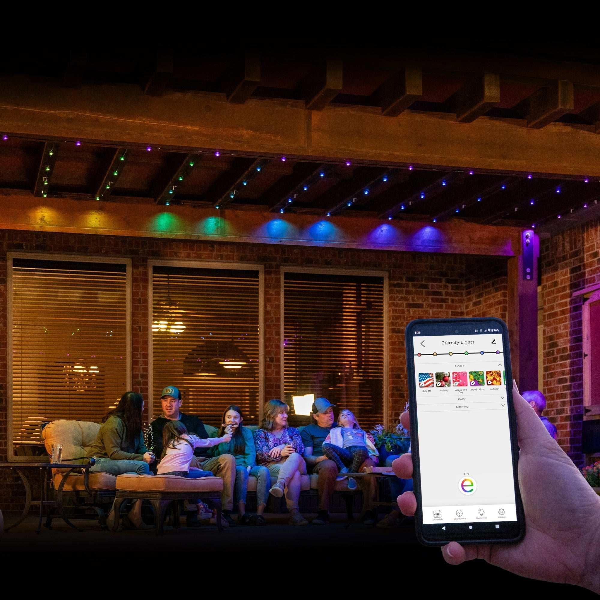 Enbrighten 100ft Permanent Outdoor Wi-Fi Eternity Eave Lights - Image 2