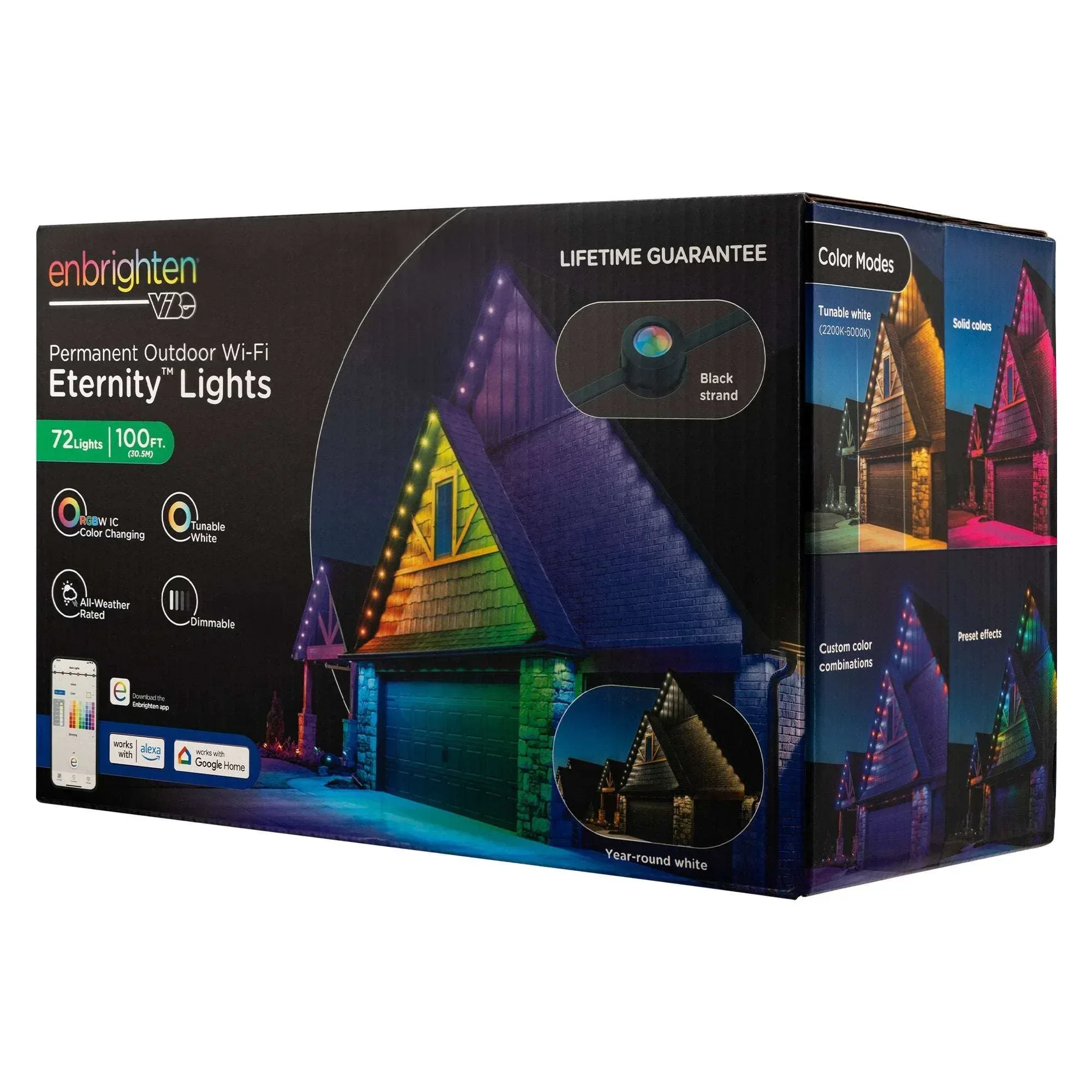 Enbrighten 100ft Permanent Outdoor Wi-Fi Eternity Eave Lights - Image 7
