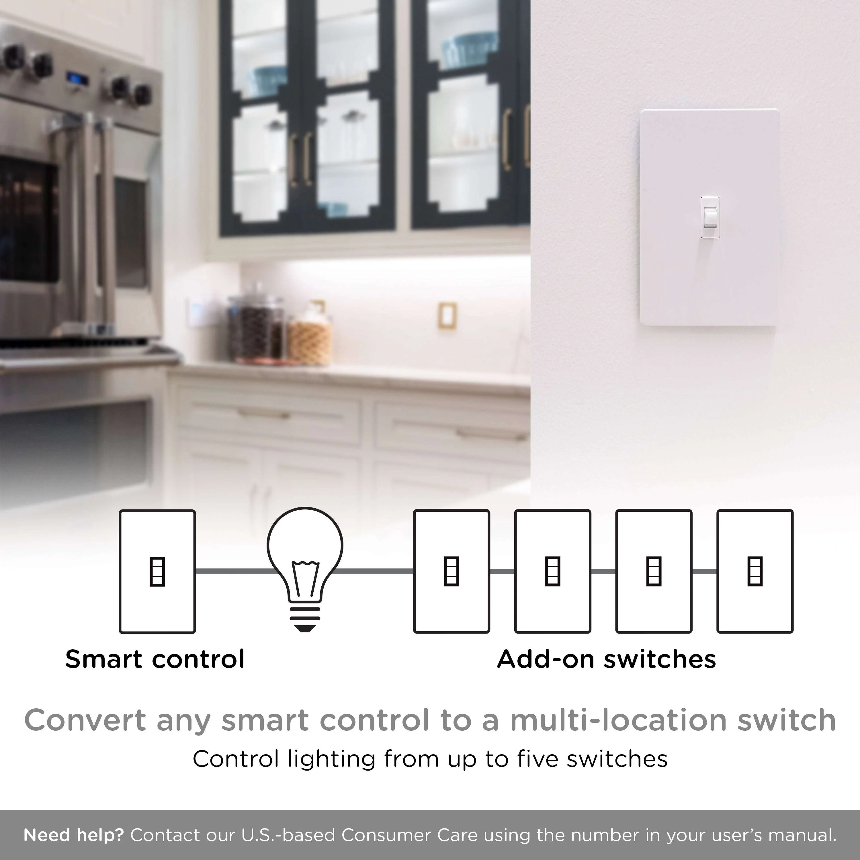 Enbrighten Add-On Toggle Switch, 46200, White - Image 3