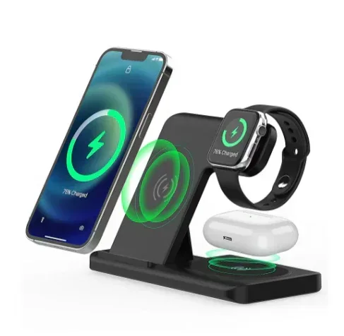 Energizer 3-in-1 15W Wireless Charging Station - Black - Image 2