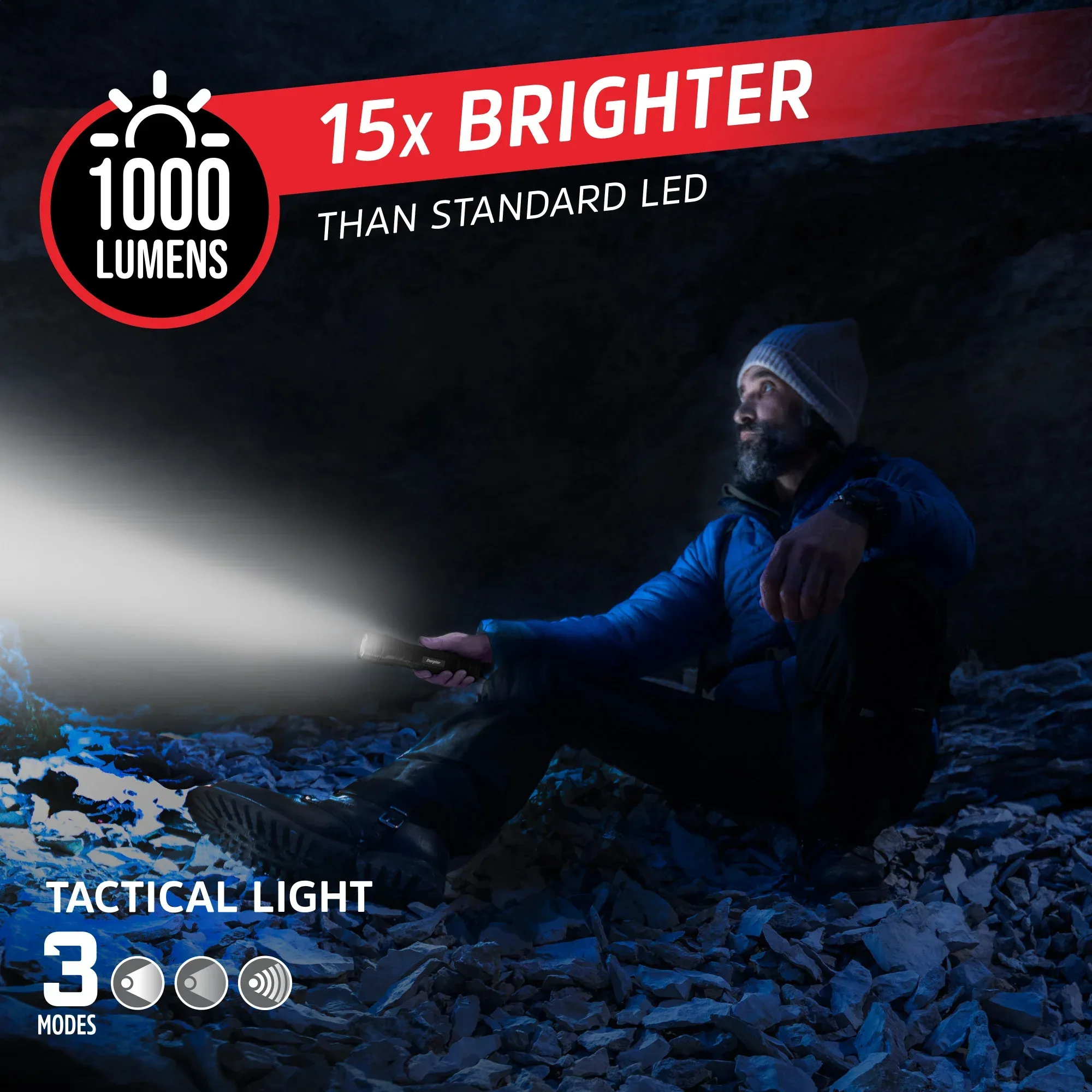 Energizer Flashlight Combo Pack, High Powered 1,000 Lumen Metal Torch Light and Bright 300 Lumen Mini Tactical EDC Flashlight, for Emergency, Camping, Running and Hunting, Batteries Included - Image 2