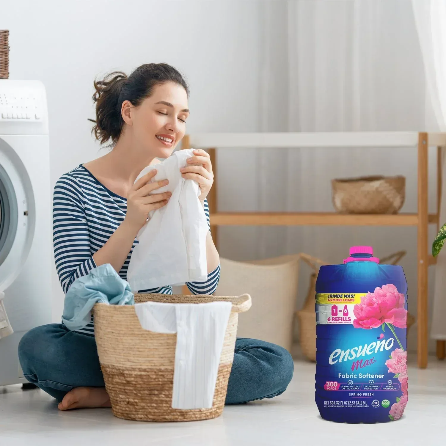 Ensueño Max Liquid Fabric Softener, Spring Fresh Scent, 300 loads, 304 fl. oz. - Image 4