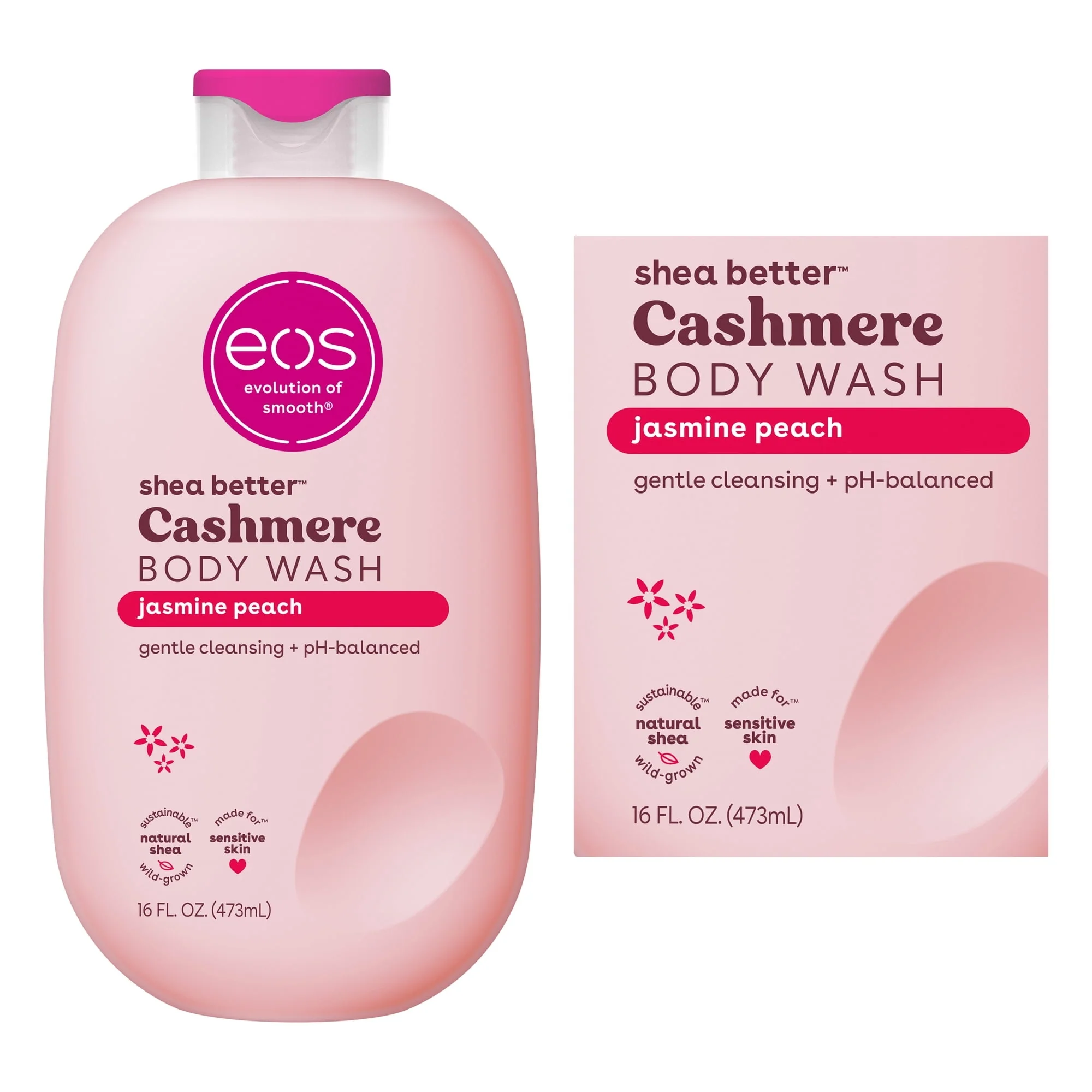 eos Shea Better Cashmere Body Wash, Jasmine Peach, Creamy Gel Formula, 16 fl oz. - Image 10