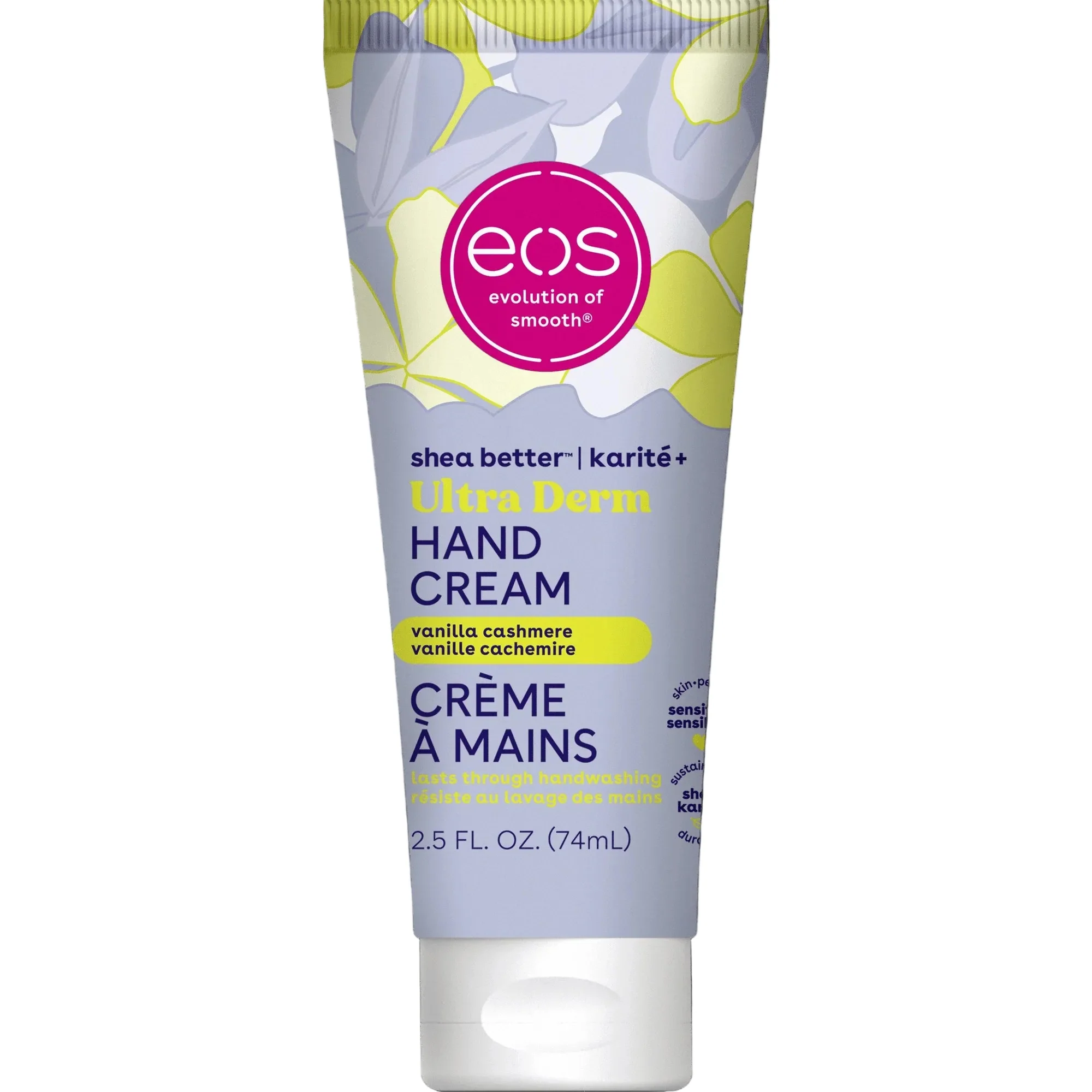eos Shea Better Ultra Derm Hand Cream, Vanilla Cashmere, Instant Hydration & Protection, 2.5 fl oz