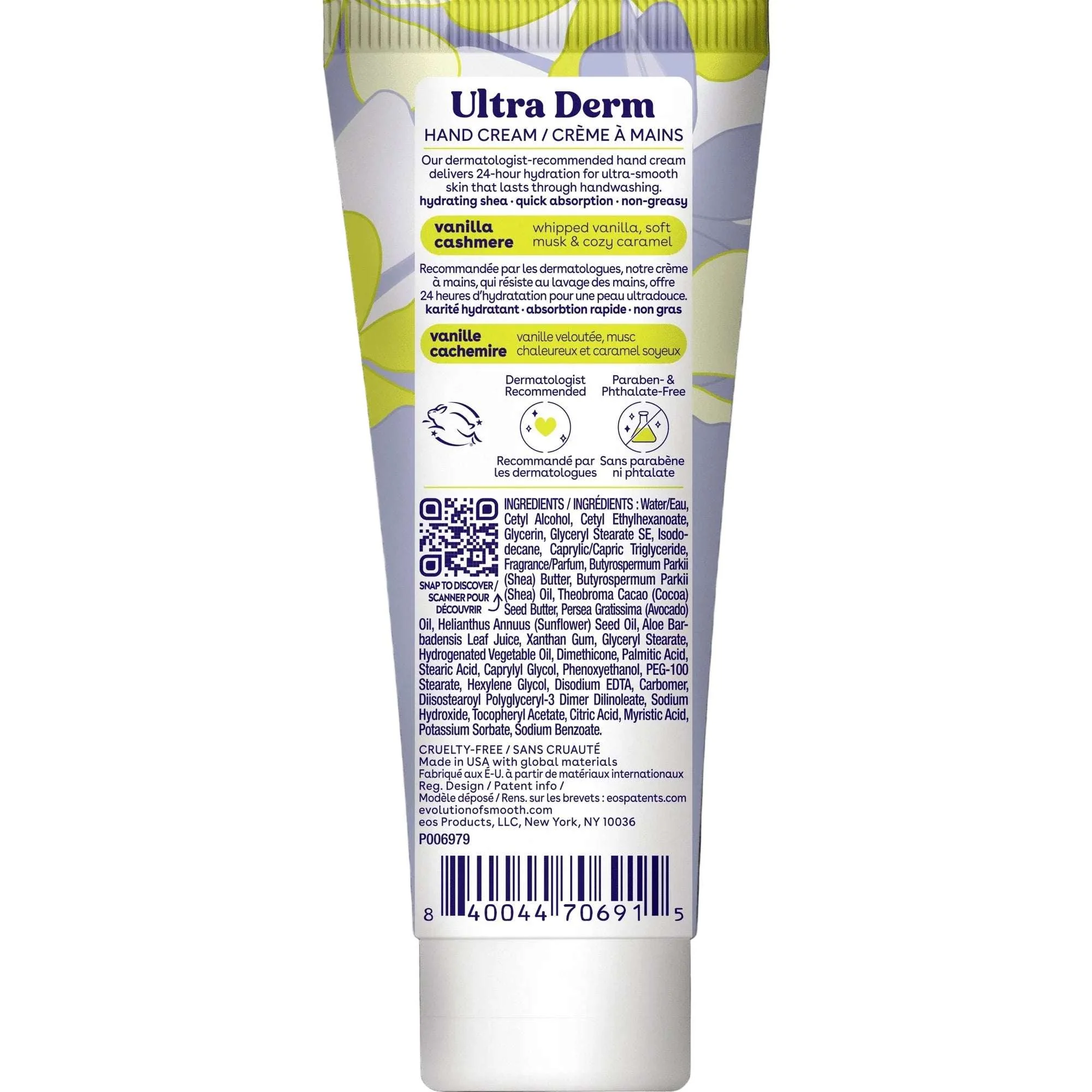 eos Shea Better Ultra Derm Hand Cream, Vanilla Cashmere, Instant Hydration & Protection, 2.5 fl oz - Image 2