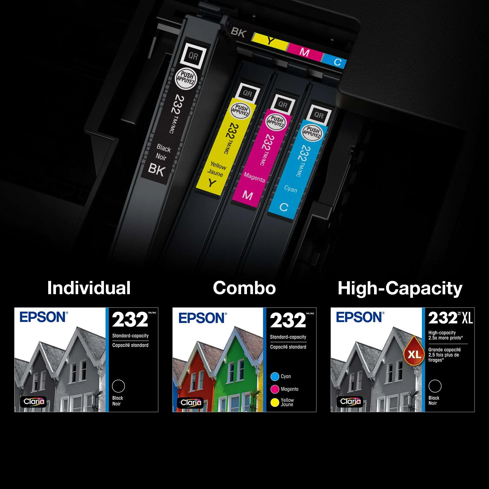 EPSON 232 Claria Ink High Capacity Black & Standard Color Cartridge Combo Pack (T232XL-BCS) Works with WorkForce WF-2930, WF-2950, Expression XP-4200, XP-4205 - Image 5
