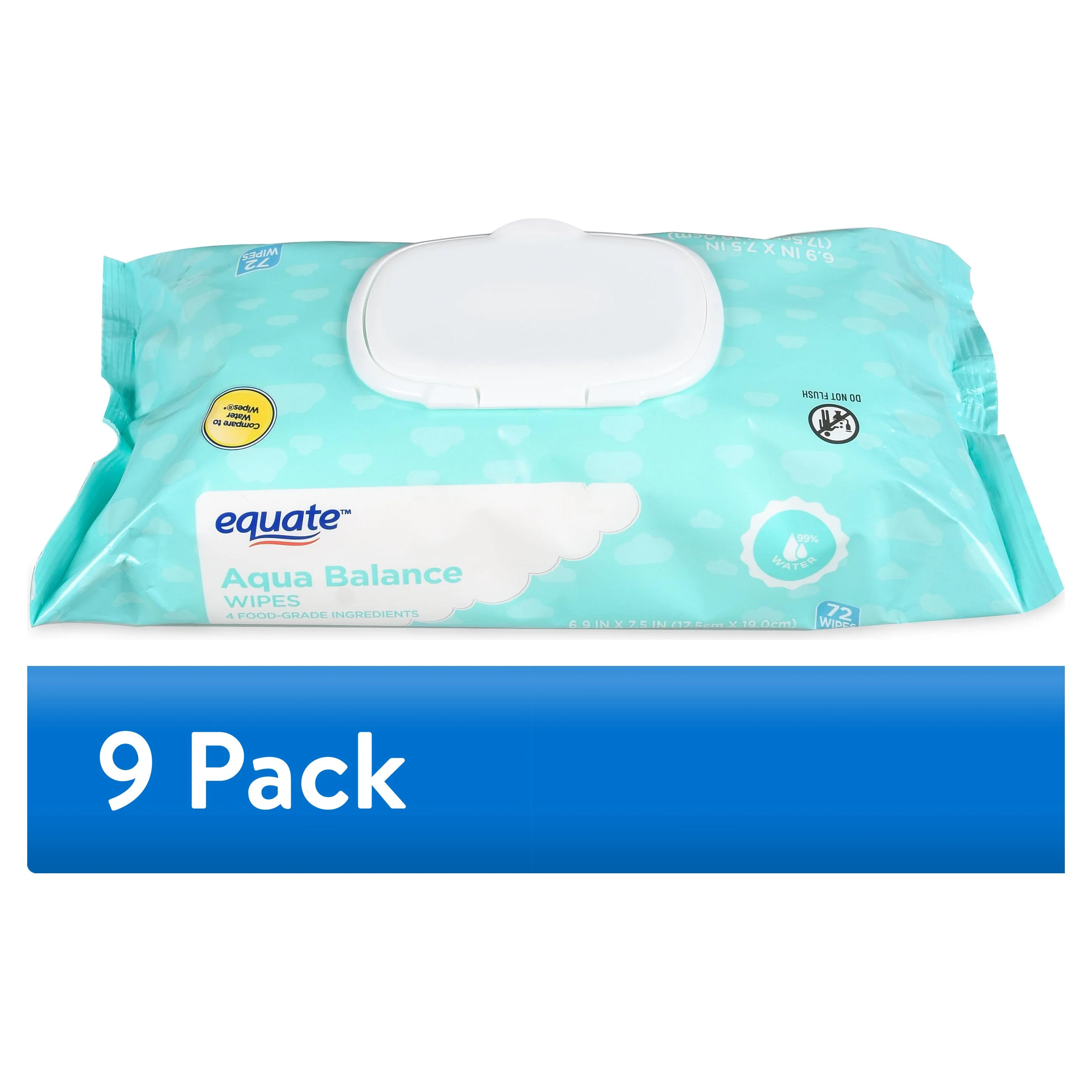 Equate Aqua Balance Wipes, Unscented, 72 Wipes - Image 5