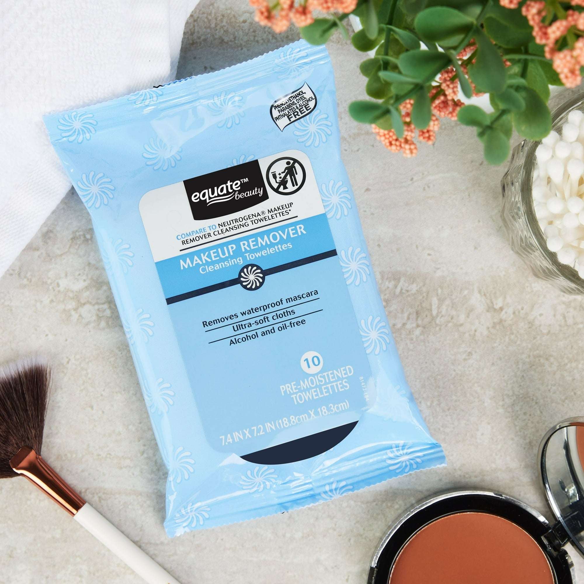 Equate Beauty Makeup Remover Cleansing Towelettes for Travel, 10 Wipes - Image 9