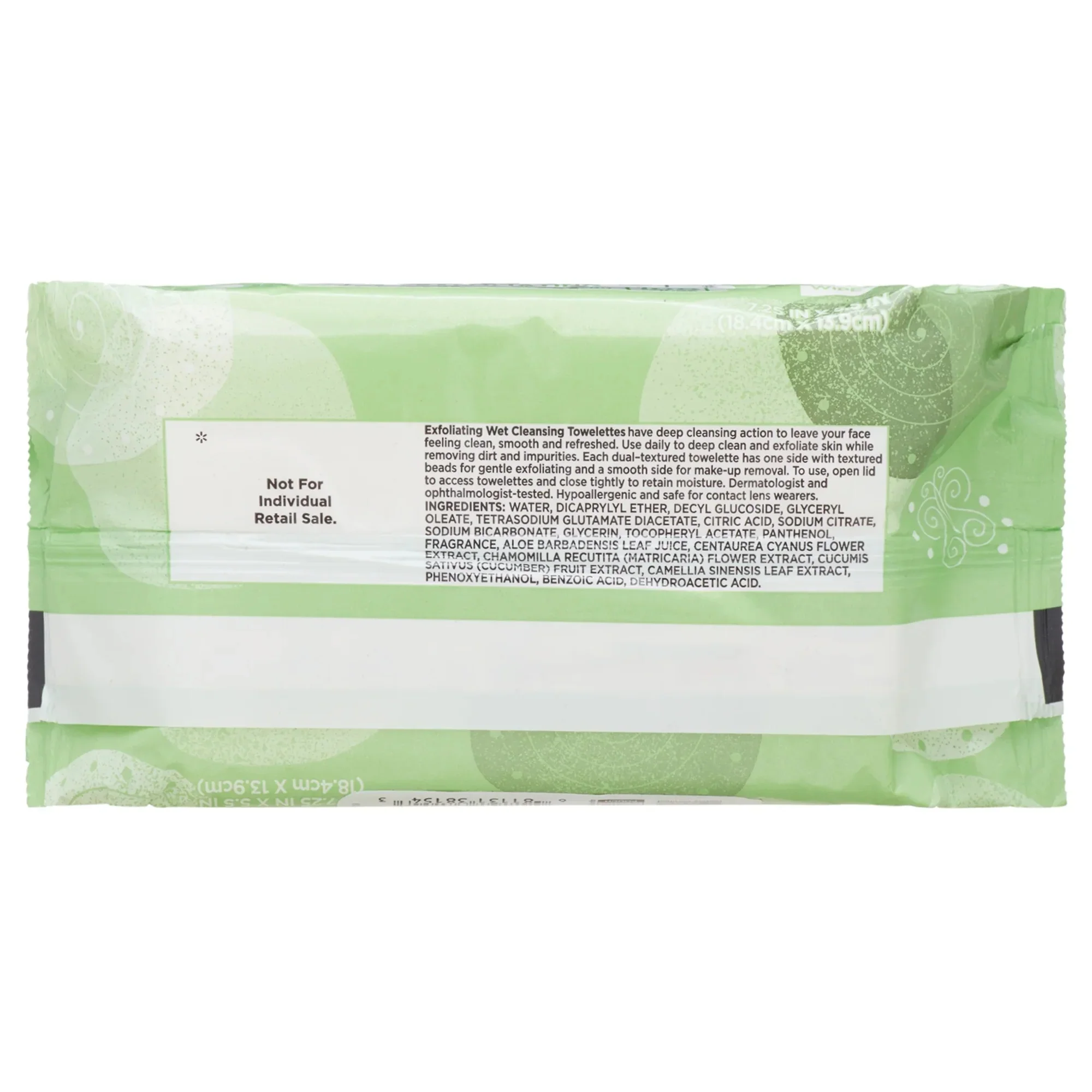 Equate Exfoliating Cleansing Towelettes with Cucumber, Aloe, and Green Tea, 100 Count - Image 6