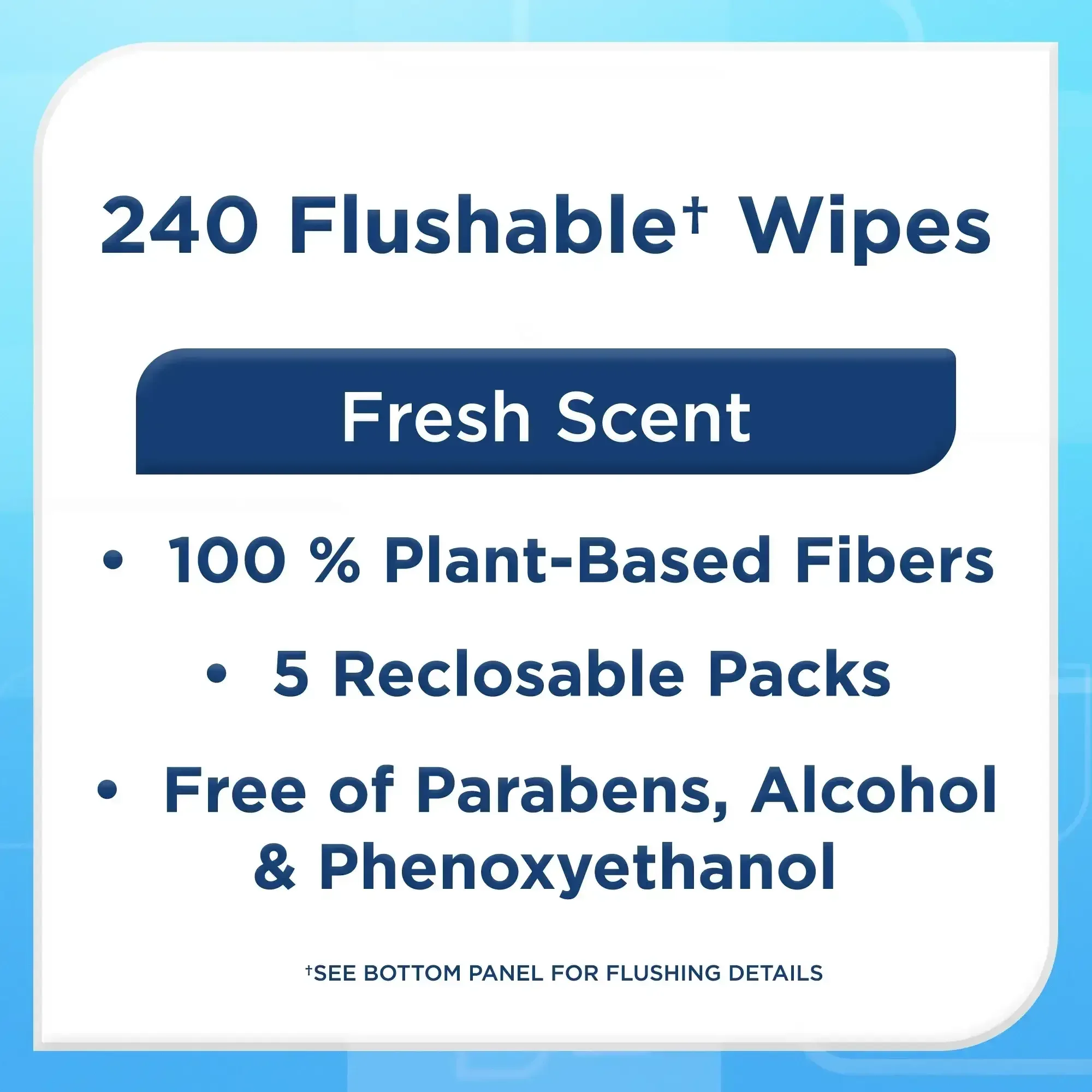 Equate Flushable Wet Wipes, Fresh Scent, 240 Wipes (5 Pack), Compare to Cottonelle - Image 5