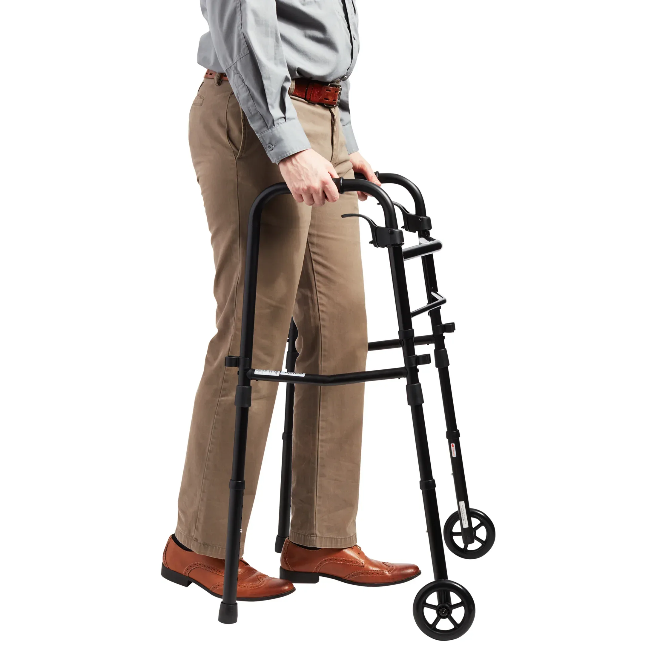 Equate Folding Walker with 5-Inch Wheels, Black – 350 lb Weight Capacity - Image 2