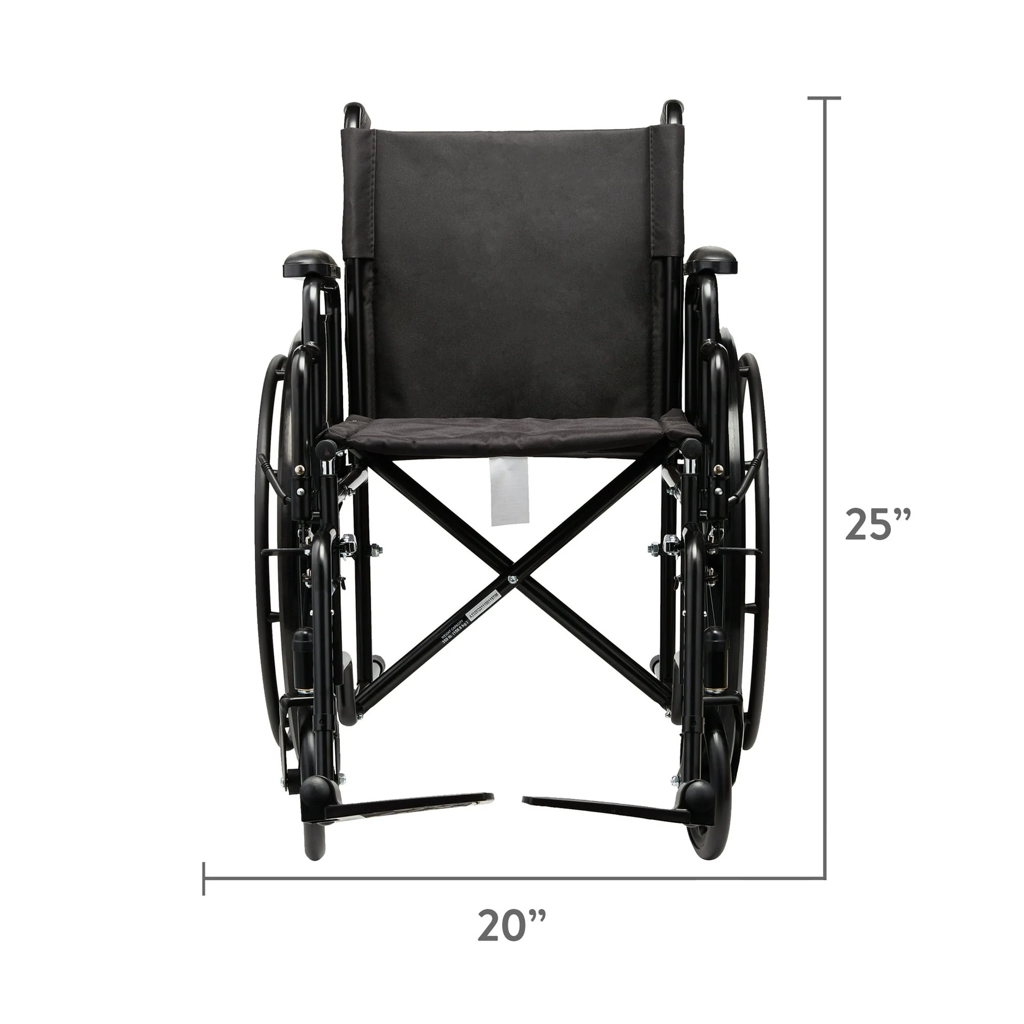 Equate Lightweight Foldable Steel Wheelchair with 18" Seat and Swing-Away Footrests, 350 lb Capacity - Image 5