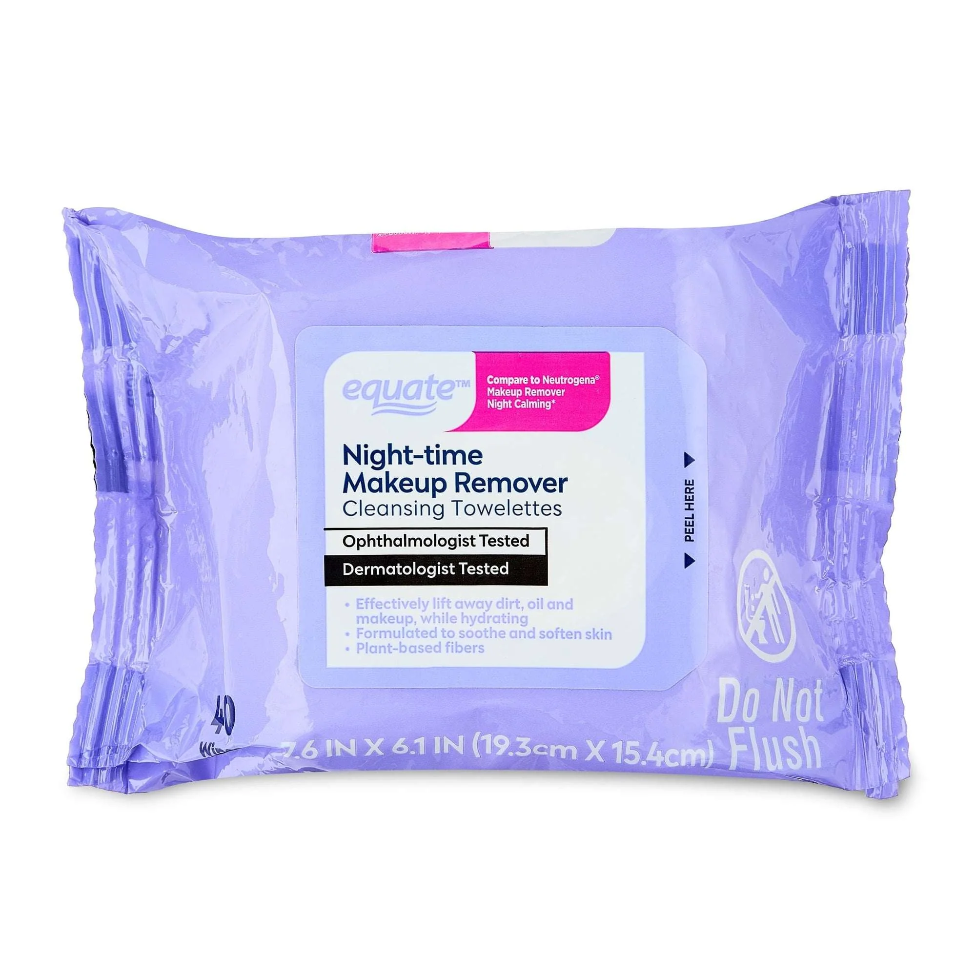 Equate Night-time Makeup Remover Cleansing Towelettes, 40 Count - Image 7