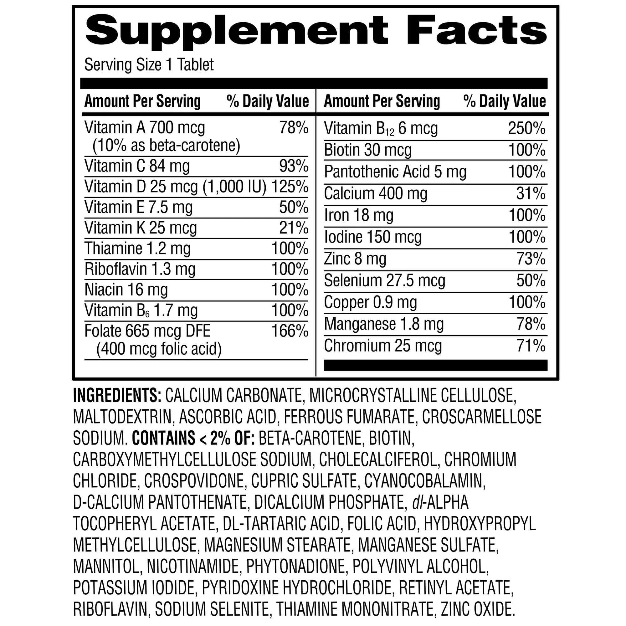 Equate One Daily Women's Multivitamin/Multimineral Supplement Tablets for Women's Health, 100 Count, Compare to One a Day® Women's - Image 6