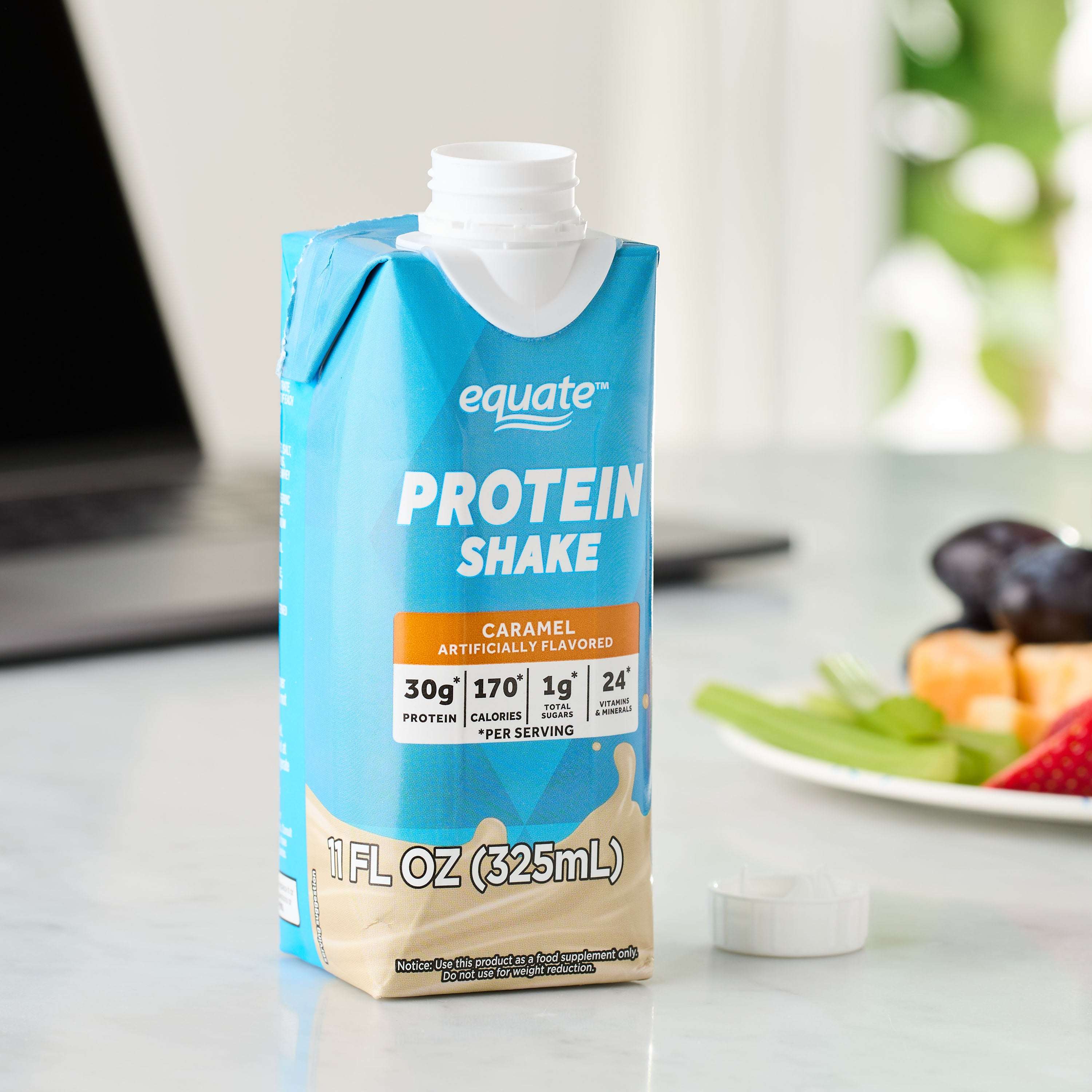 Equate Protein Nutrition Shake, Caramel, 11 fl oz, 12 Count - Image 2