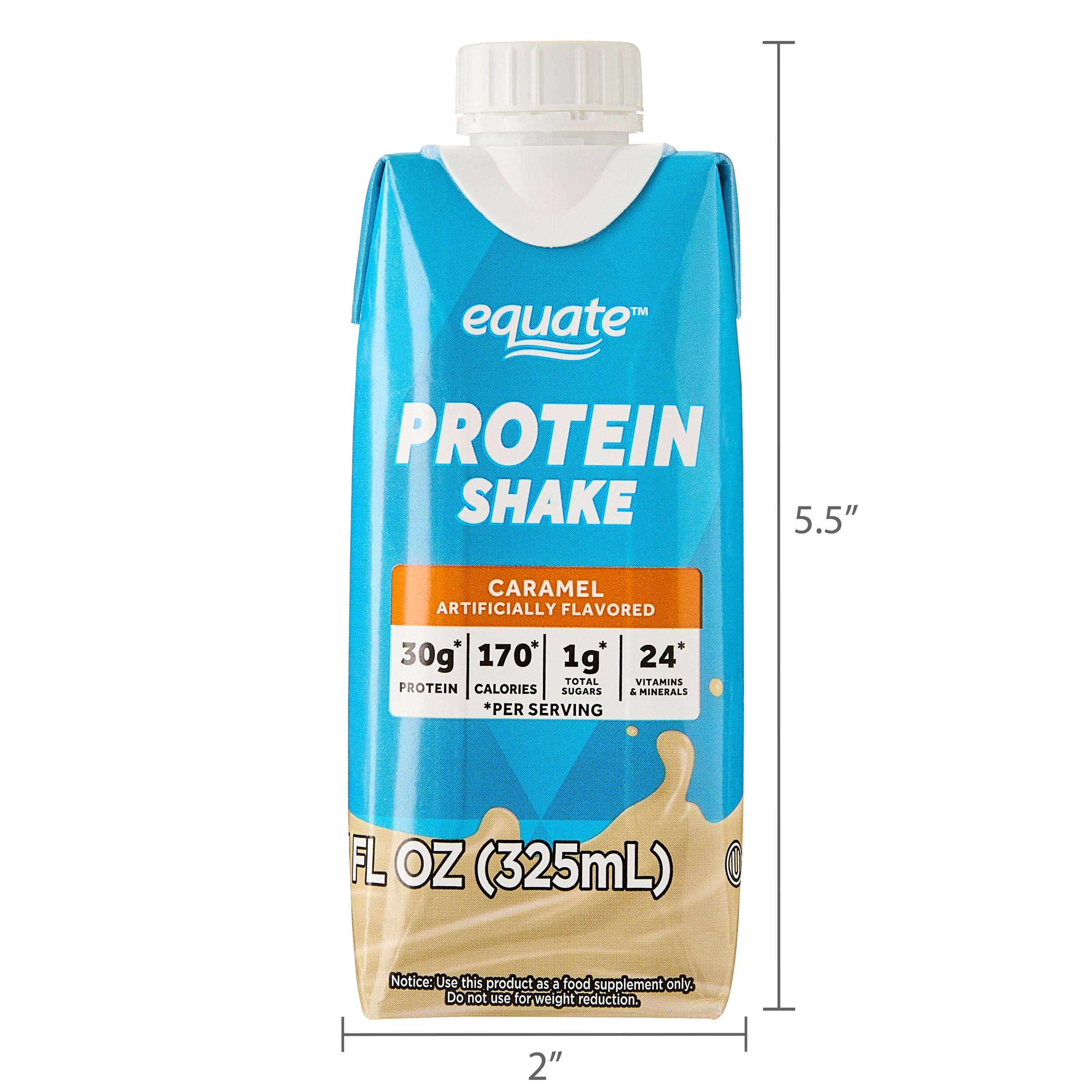 Equate Protein Nutrition Shake, Caramel, 11 fl oz, 12 Count - Image 7