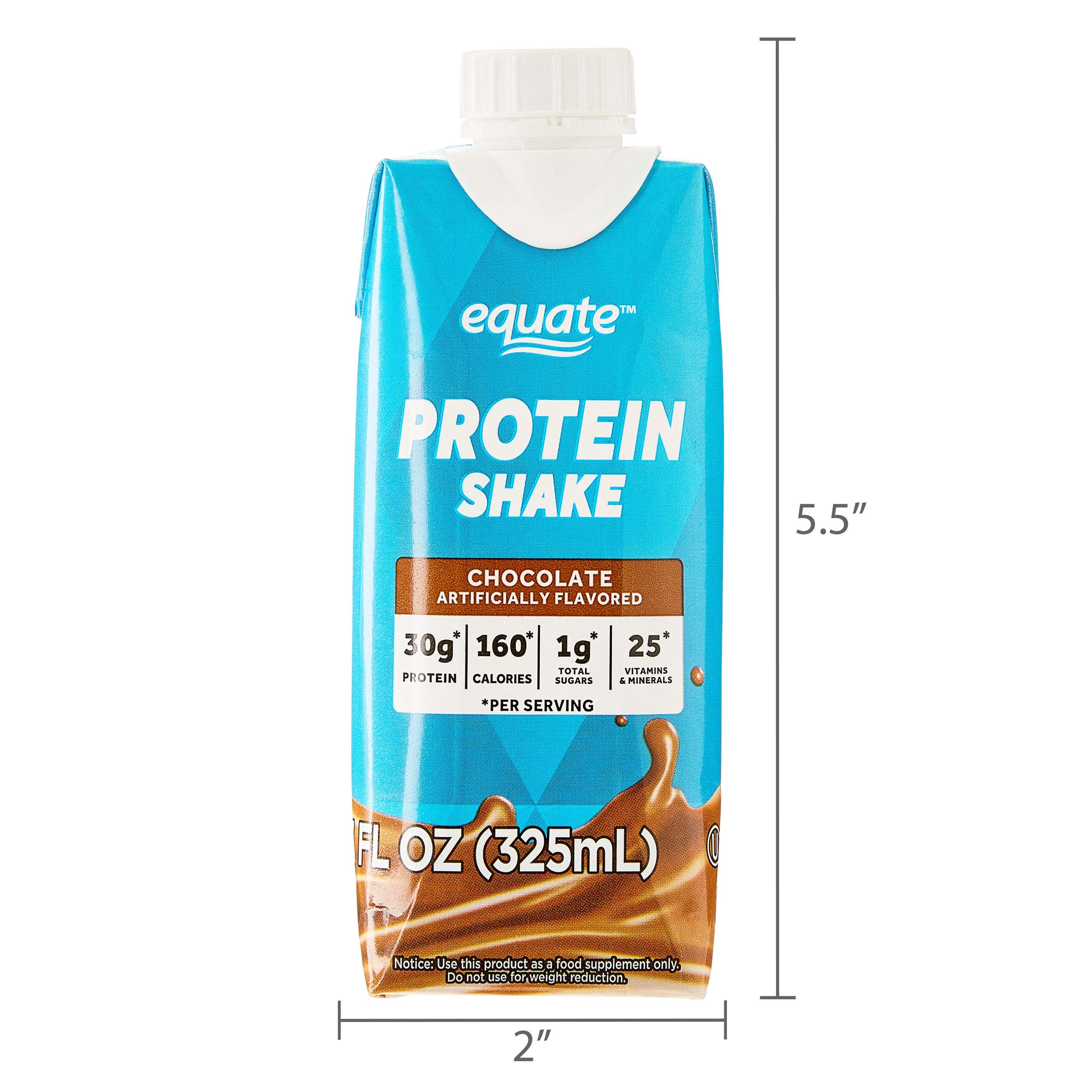 Equate Protein Shake, Chocolate, 11 fl oz, 12 Count - Image 7