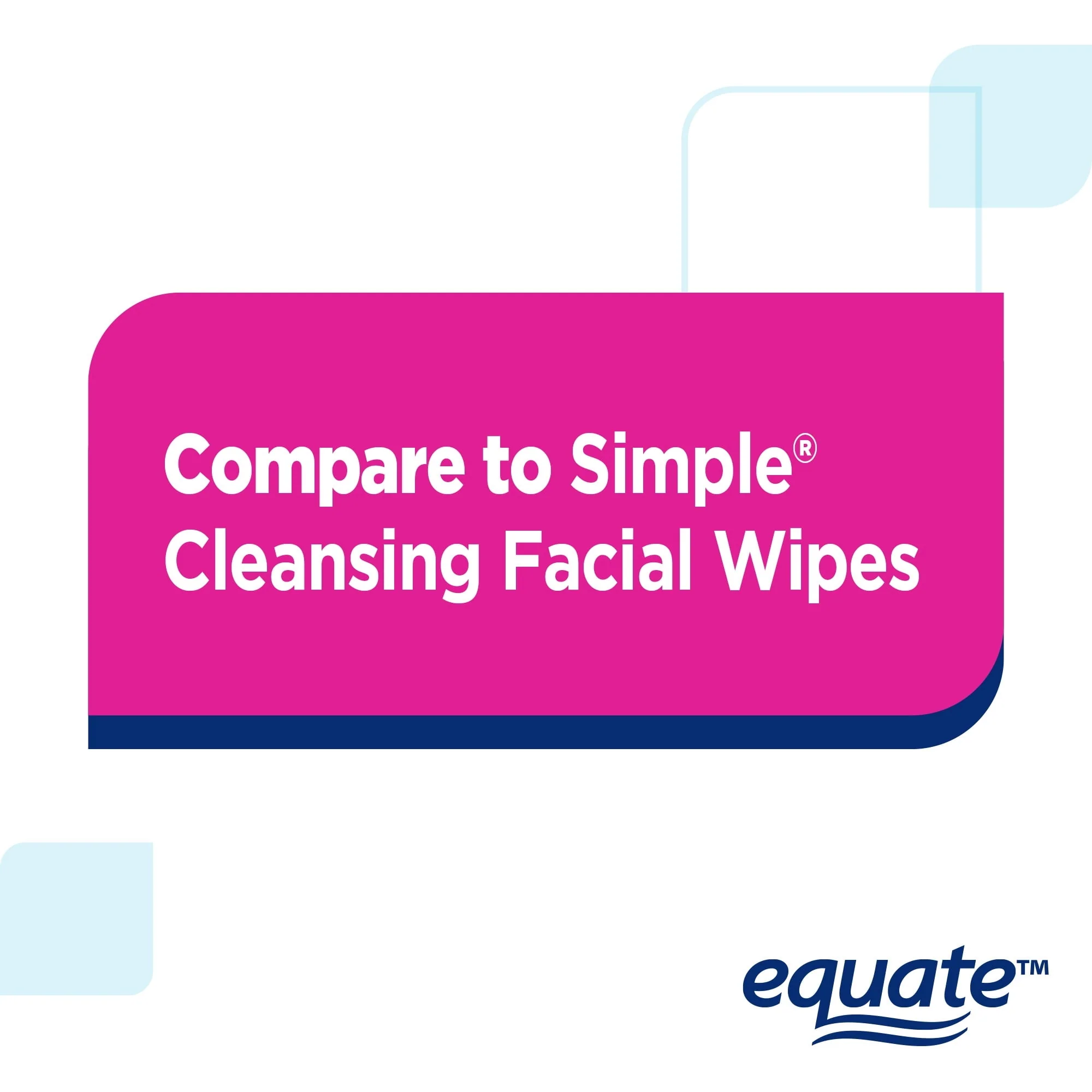 Equate Sensitive Cleansing Facial Towelette Wipes for Face Care of Sensitive Skin, Alcohol Free (40 Count), Compare to Simple® Cleansing Facial Wipes - Image 3