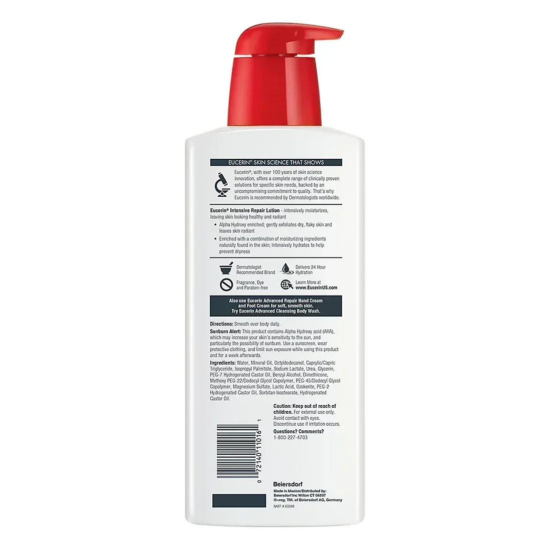Eucerin Intensive Repair Body Lotion Fragrance-Free Body Moisturizer, 2 pk./16.9 fl. oz. - Image 2