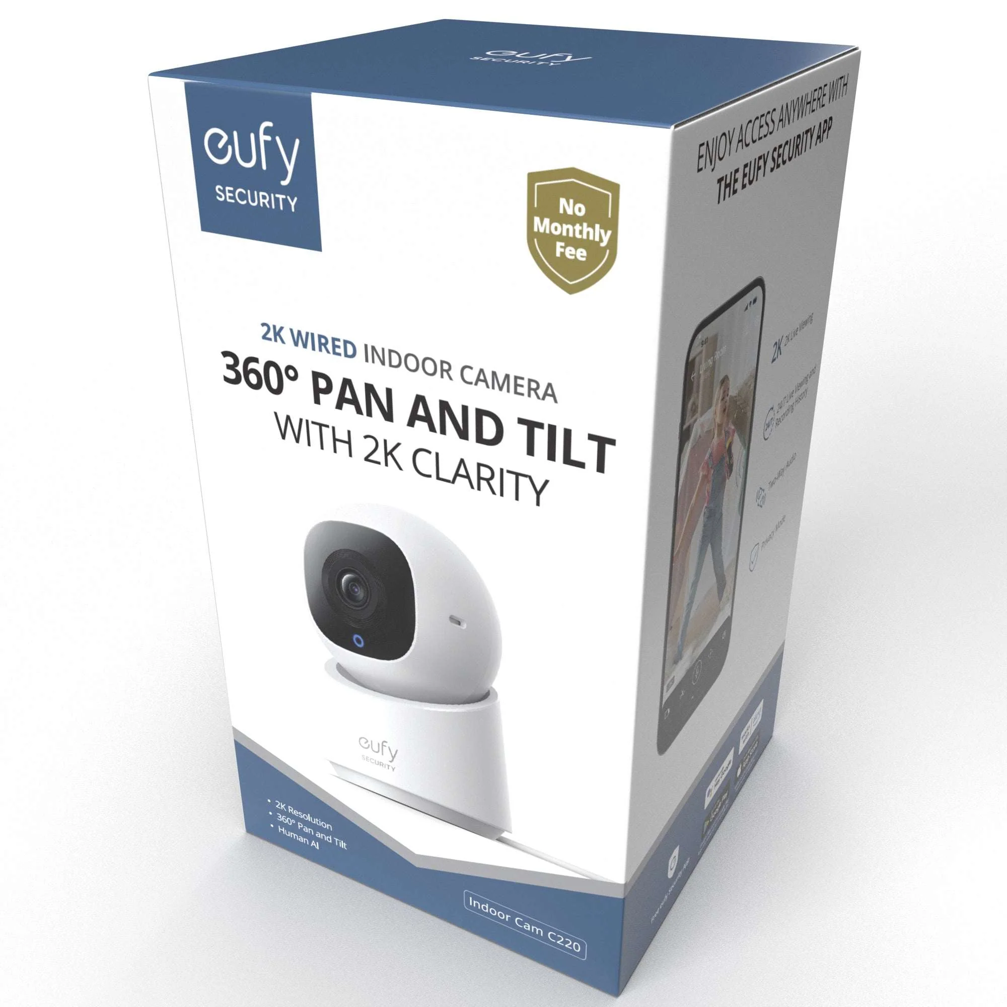 eufy Solo Indoor-Cam C220 Wired 2K Surveillance Camera, 24/7 Recording, AI Human Detection - Image 13