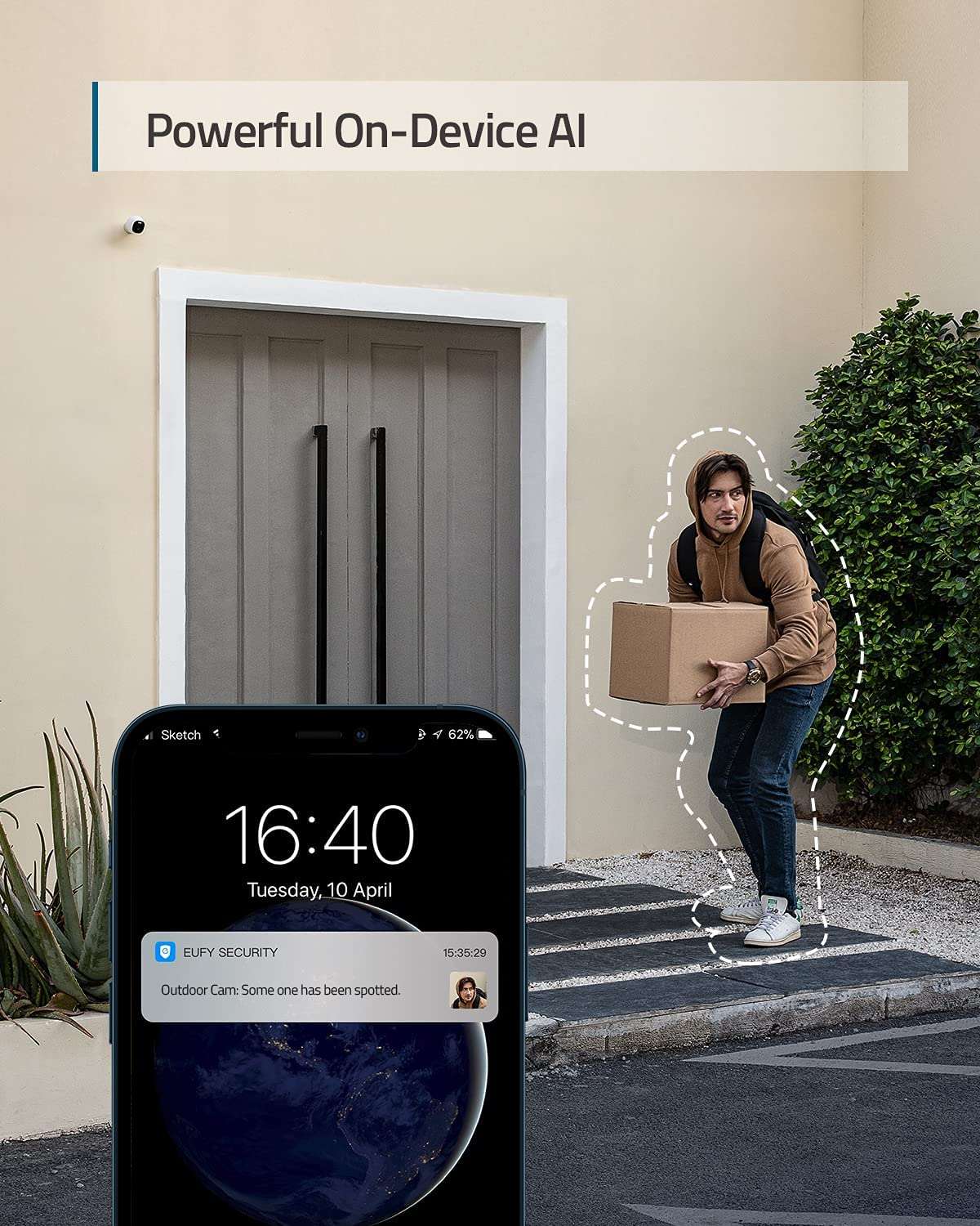 eufy Wired Outdoor 2K Surveillance Camera with Spotlight, No Subscriptions, 2.4 GHz Wi-Fi - Image 3