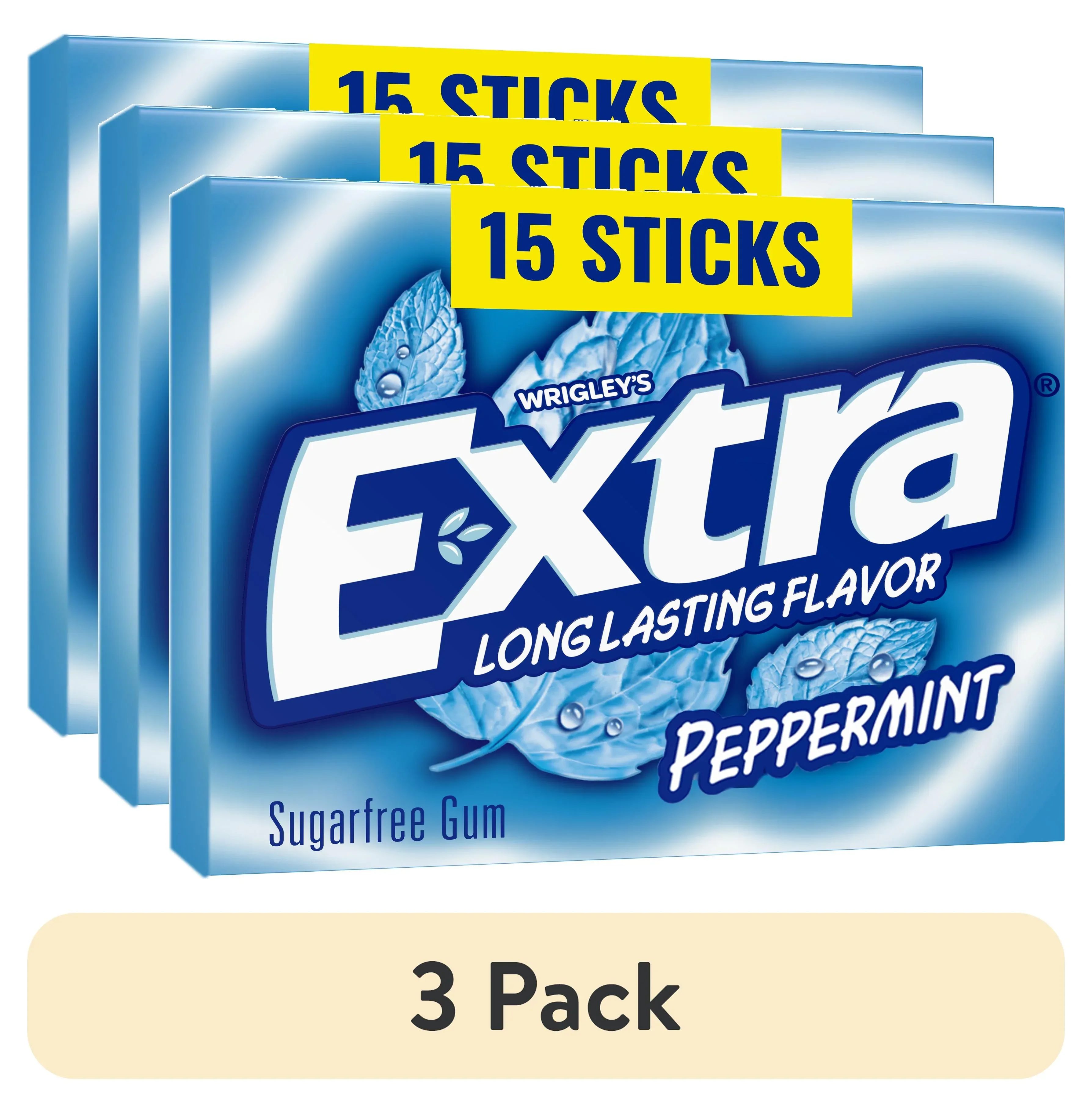 Extra Gum Peppermint Sugar Free Chewing Gum, Single Pack - 15 Stick - Image 10