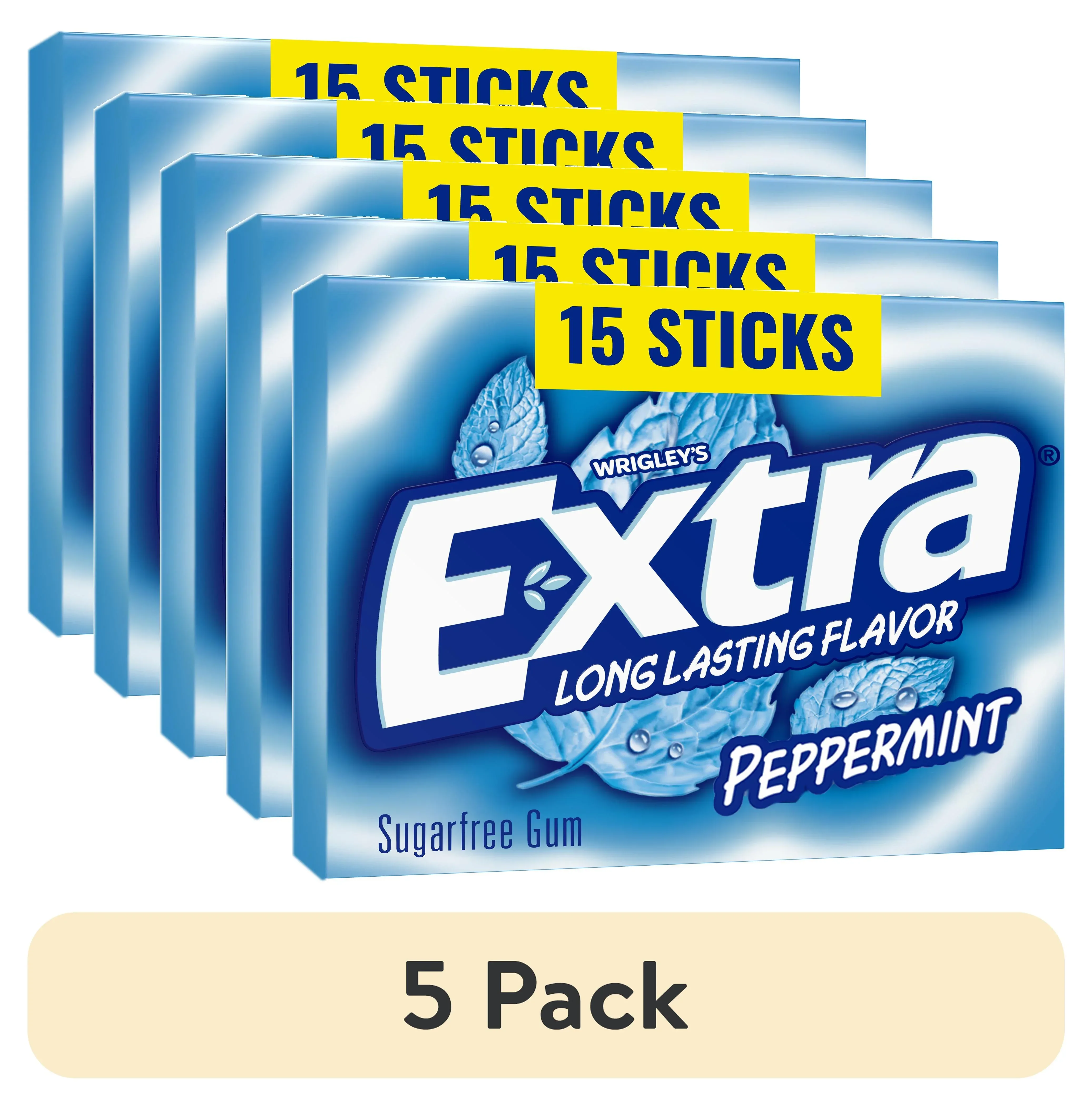 Extra Gum Peppermint Sugar Free Chewing Gum, Single Pack - 15 Stick - Image 12